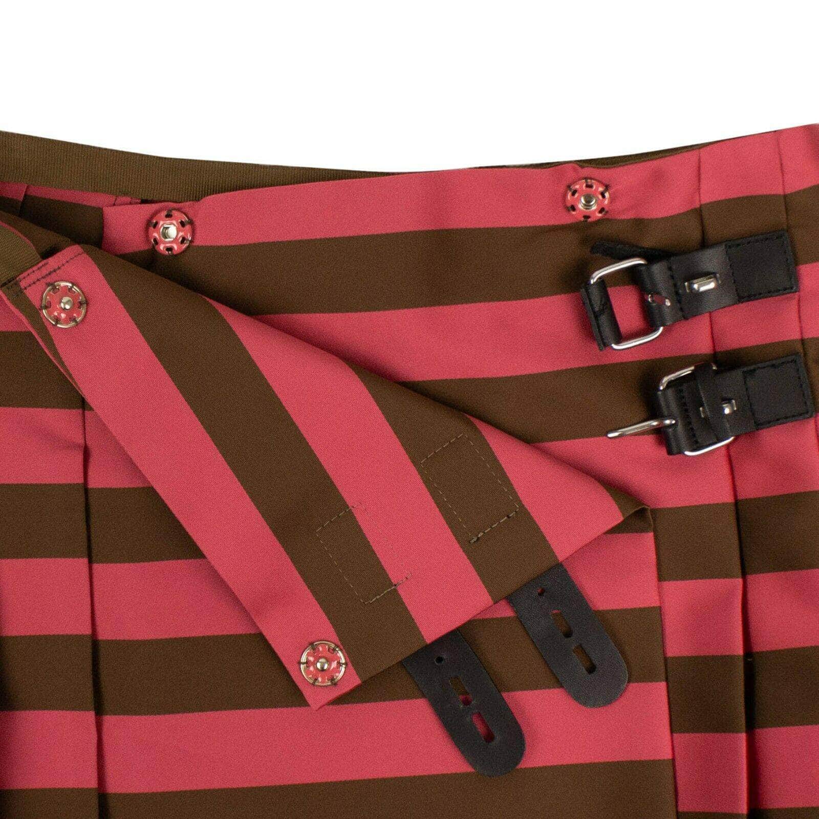 RED VALENTINO 250-500, size-40 40 Striped Pleated Mini Skirt 67V-420/40 67V-420/40