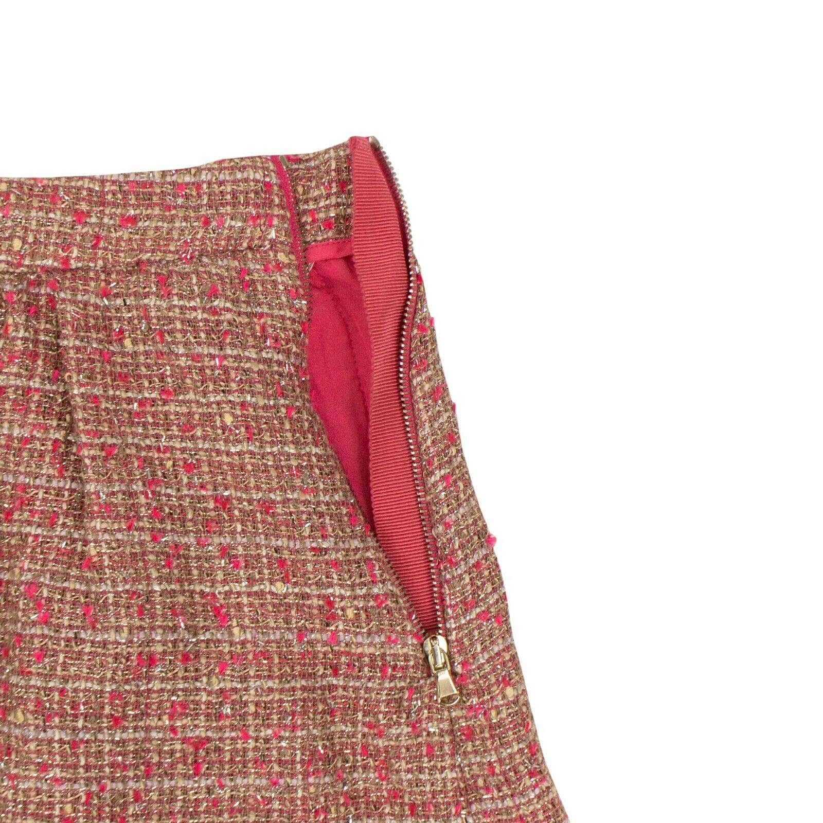RED VALENTINO 250-500, size-46 46 Multi-Color Tweed Pleated Mini Skirt 67V-418/46 67V-418/46