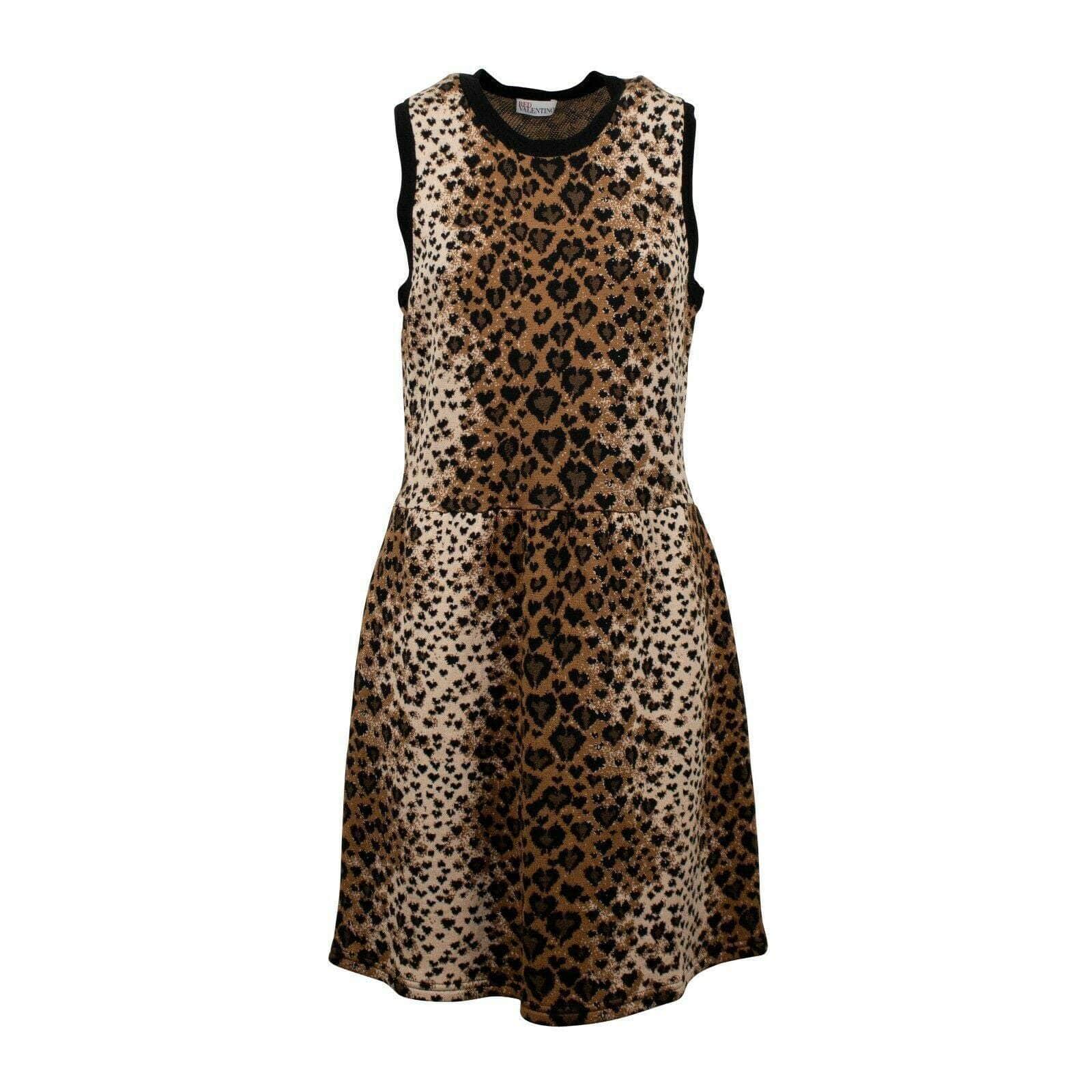 Red Valentino Dresses XS Fit And Flare Leopard Print Sleeveless Dress - Brown 67V-546/XS 67V-546/XS