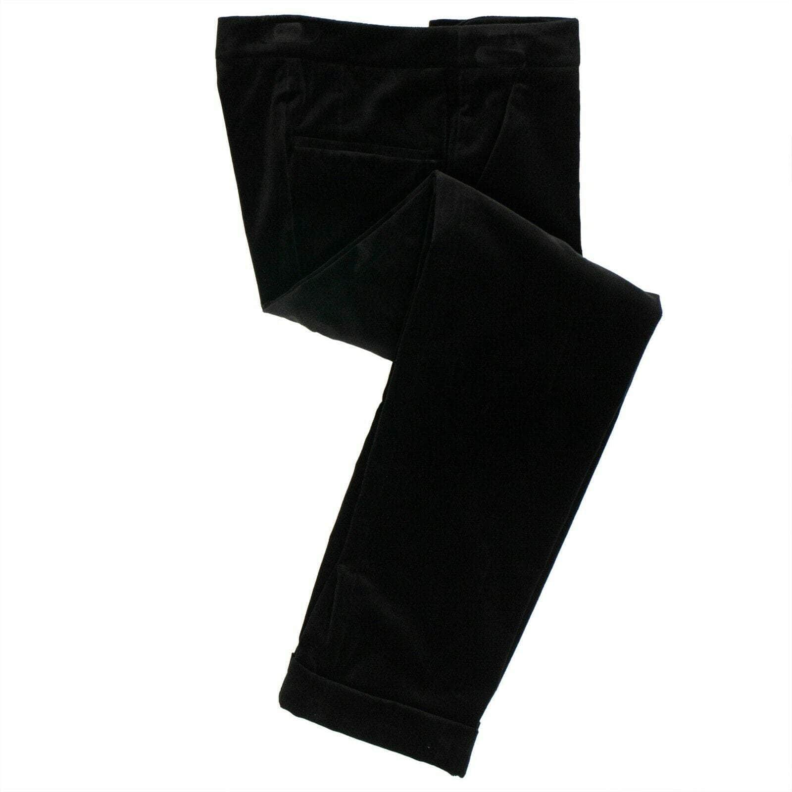RED VALENTINO size-40, under-250 40 Black Velvet Cuffed Hem Dress Pants 67V-525/40 67V-525/40