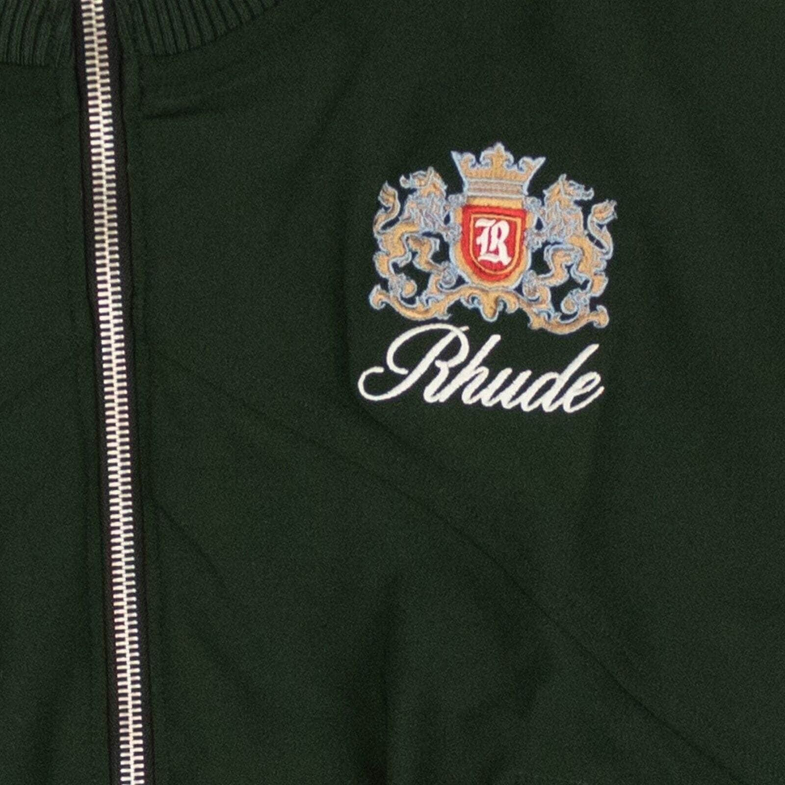 Rhude 500-750, channelenable-all, chicmi, couponcollection, gender-mens, main-clothing, mens-shoes, mens-track-jackets, rhude, size-l Forest Green Polyester Ribbed Track Jacket