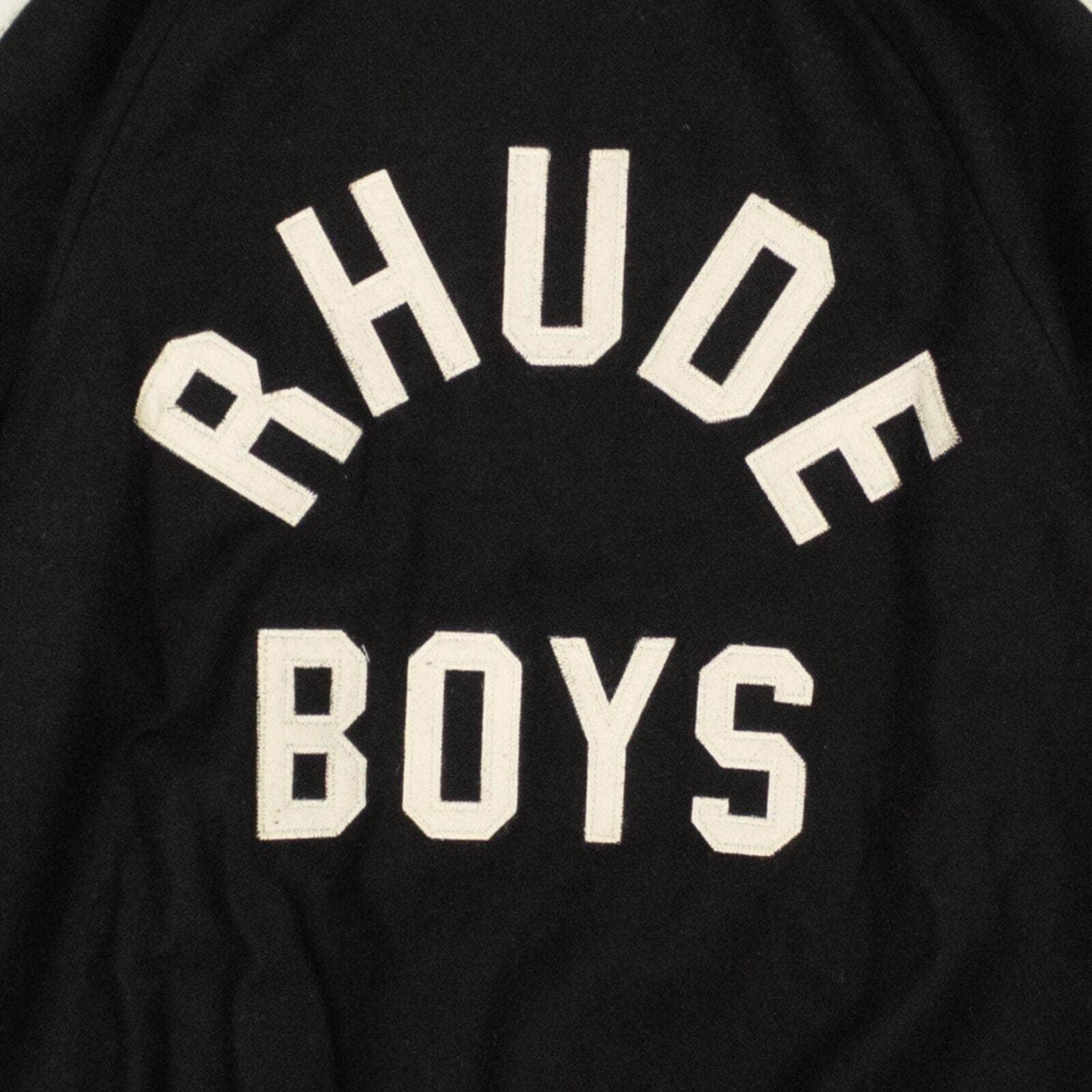 Rhude 750-1000, channelenable-all, chicmi, couponcollection, gender-mens, main-clothing, mens-bombers, mens-shoes, rhude, size-l, size-m, size-s, size-xl, size-xs XS / RHFW22JA456743720372 Black Wool Boys Signature Bomber Jacket RHD-XOTW-0013/XS RHD-XOTW-0013/XS