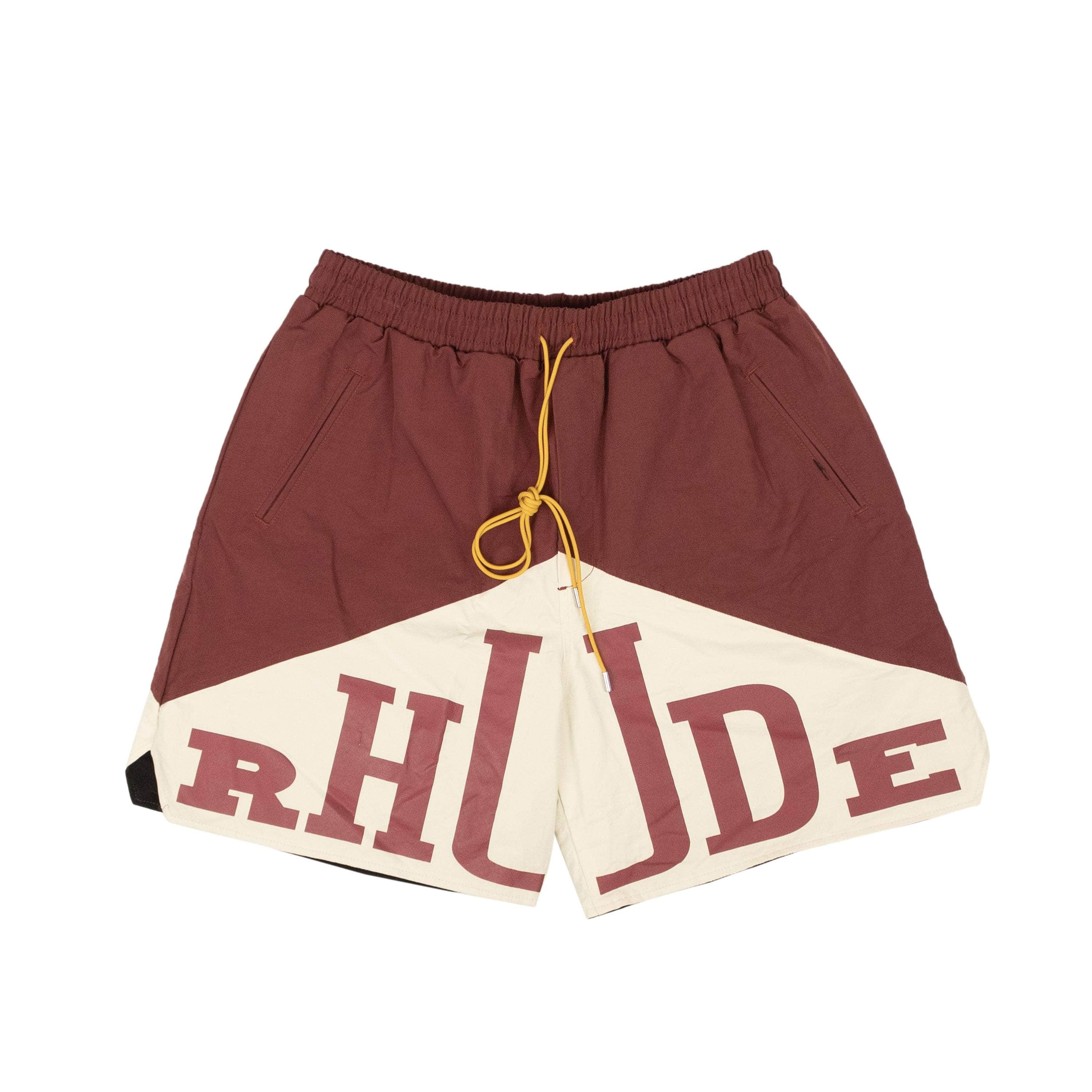 Rhude RHD-XBTM-0014/M NWT Rhude Maroon/White Logo Print Yachting Shorts Size M $540 RHD-XBTM-0014/M