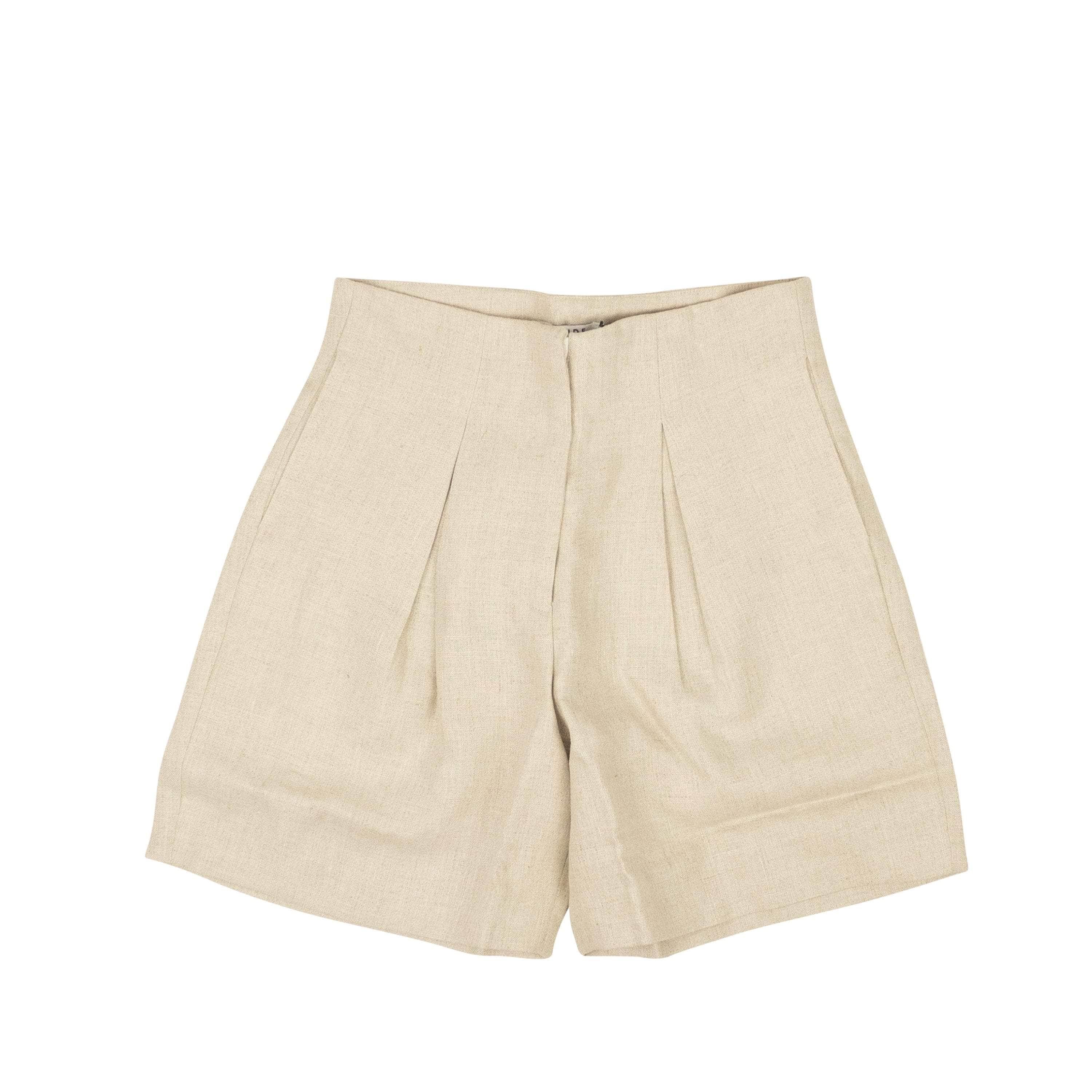 Rhude RHD-XBTM-0062/M NWT RHUDE Natural Brown Linen Pleated Shorts Size M $565 RHD-XBTM-0062/M