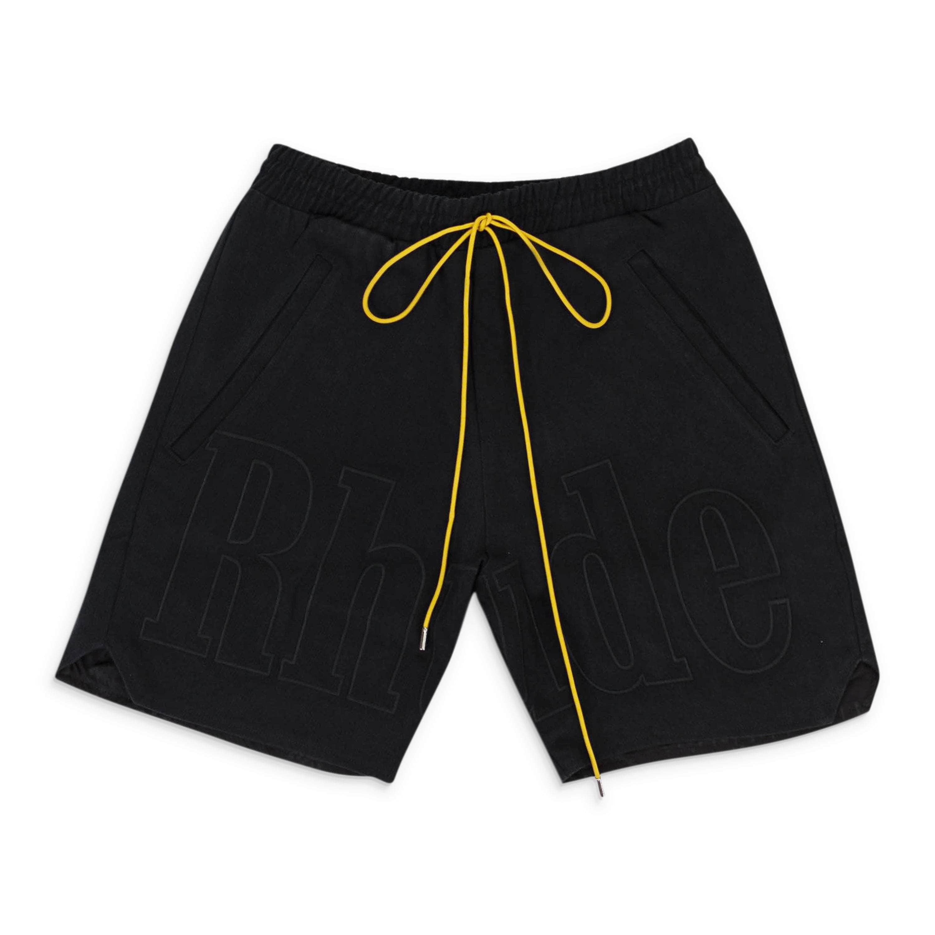 Rhude RHD-XBTM-0100/M NWT RHUDE EMBROIDERED LOGO ON TWILL BLACK SHORTS SIZE M $675 RHD-XBTM-0100/M