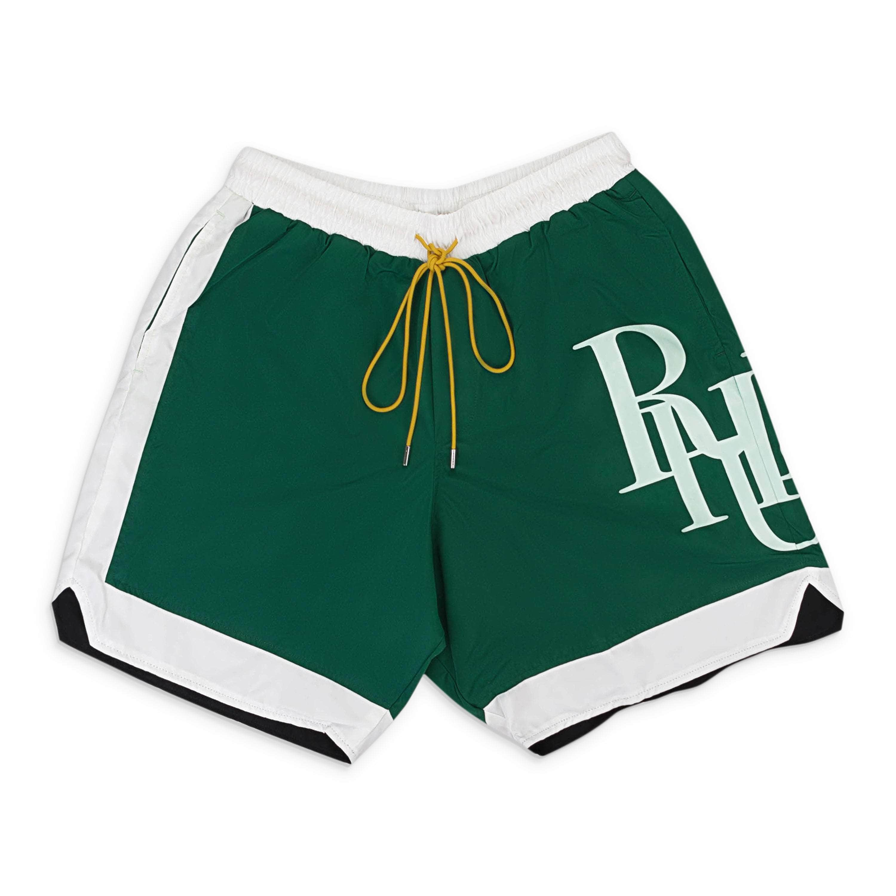 Rhude RHD-XBTM-0110/L NWT RHUDE SIDE LOGO GREEN SHORTS SIZE L $505 RHD-XBTM-0110/L