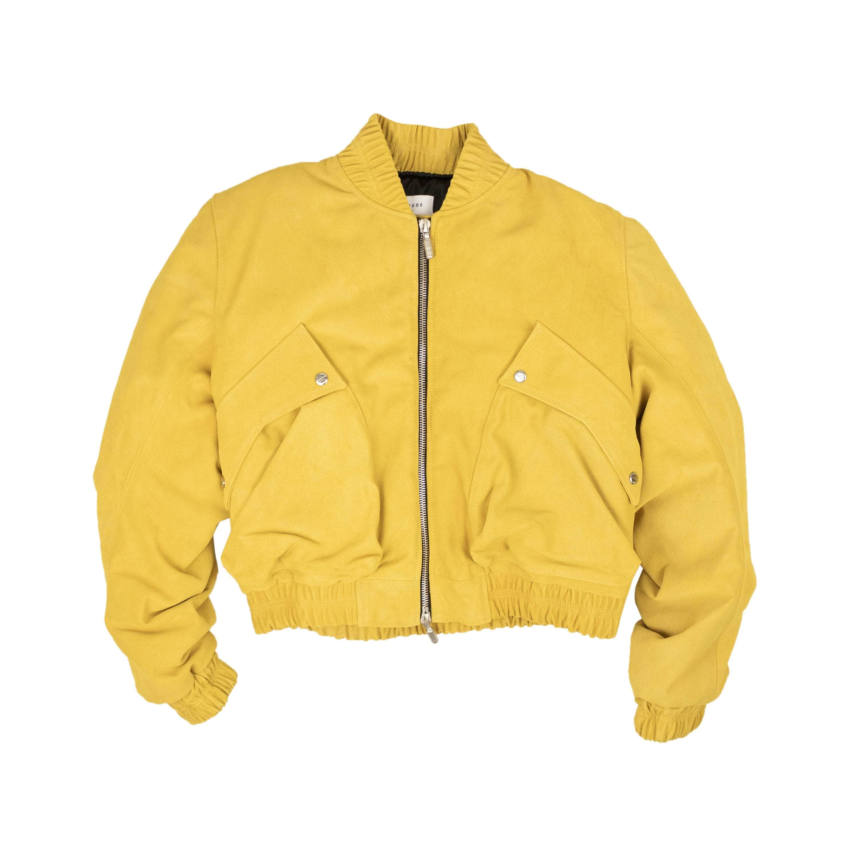 Rhude RHD-XOTW-0030/M NWT RHUDE Mustard Yellow Suede Bomber Jacket Size M $3560 RHD-XOTW-0030/M