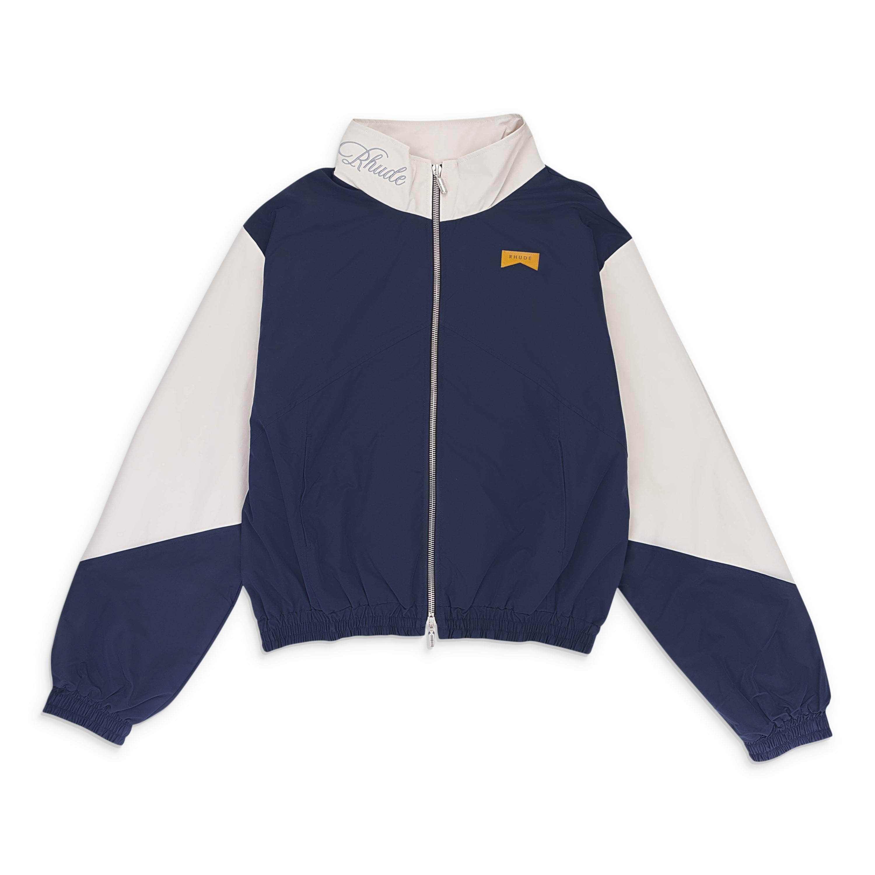 Rhude RHD-XOTW-0037/S NWT RHUDE Navy Nylon Embroidered Logo Flight Track Jacket Size S $915 RHD-XOTW-0037/S