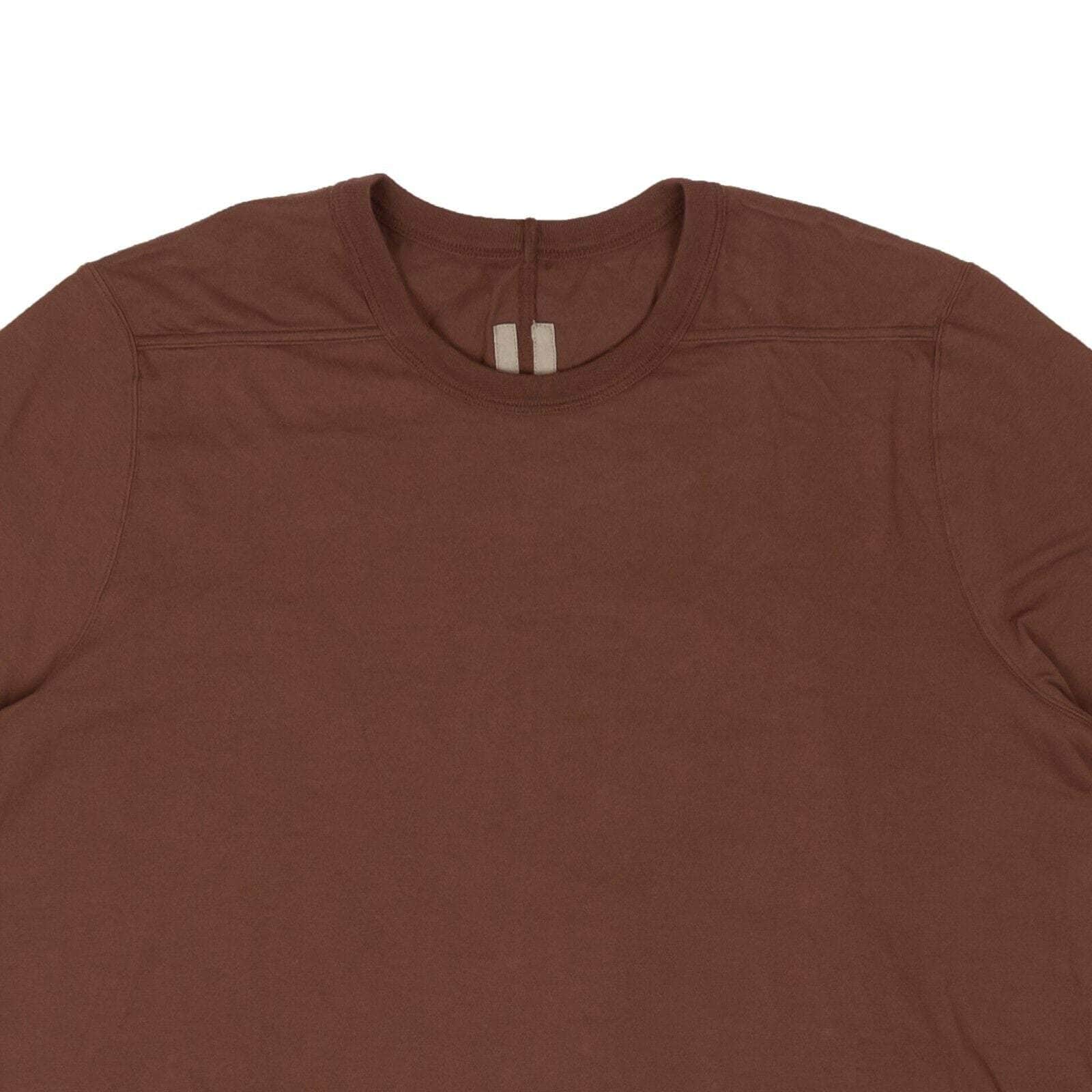 Rick Owens 250-500, channelenable-all, chicmi, couponcollection, gender-mens, main-clothing, mens-shoes, rick-owens, size-m, size-s, size-xl XL / RU21S6264_23 Throat Brown Cotton Level Short Sleeve T-Shirt ROW-XTSH-0024/XL ROW-XTSH-0024/XL