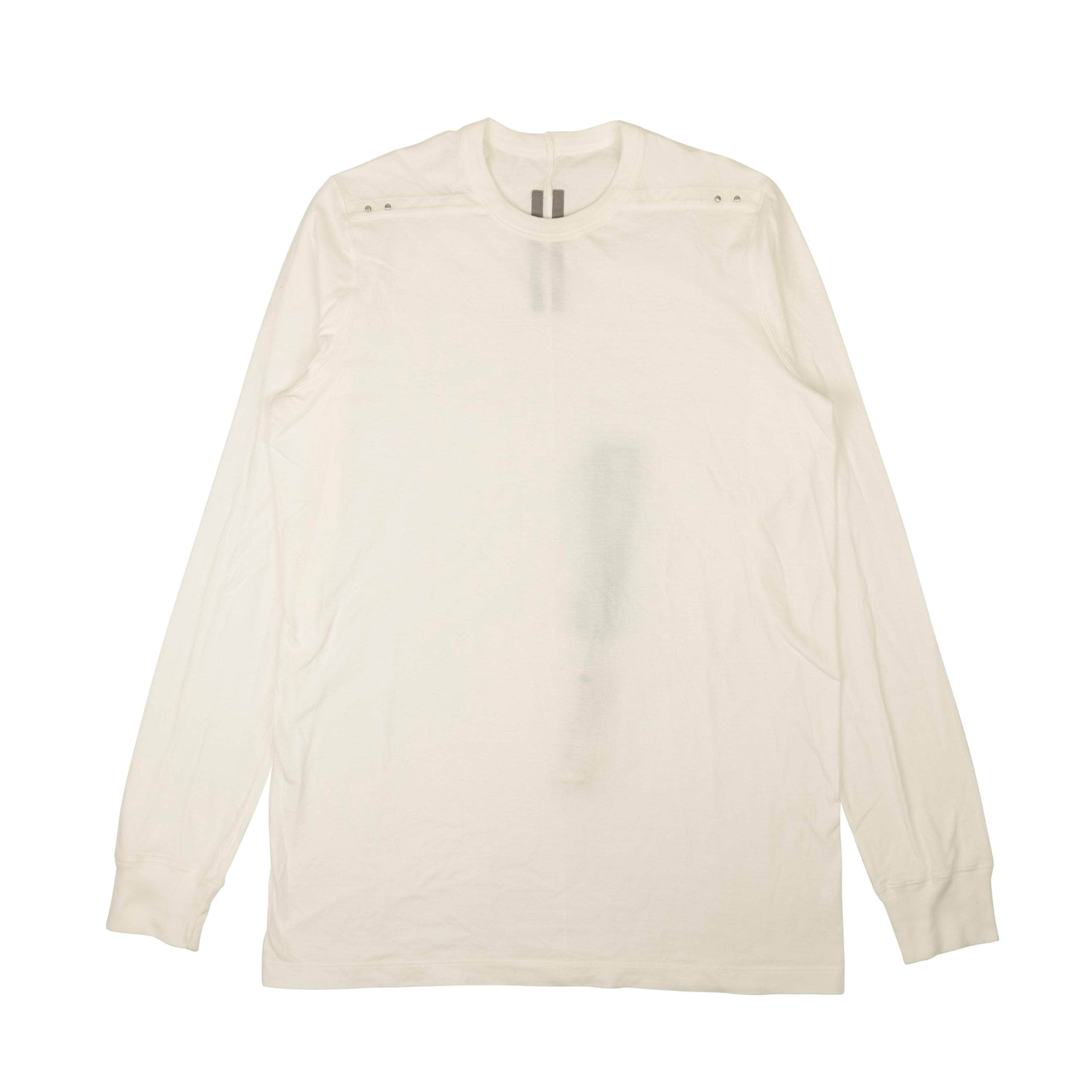 Rick Owens ROW-XTSH-0028/M NWT RICK OWENS Milk White Level Cotton Long Sleeve T-Shirt Size M $365 ROW-XTSH-0028/M