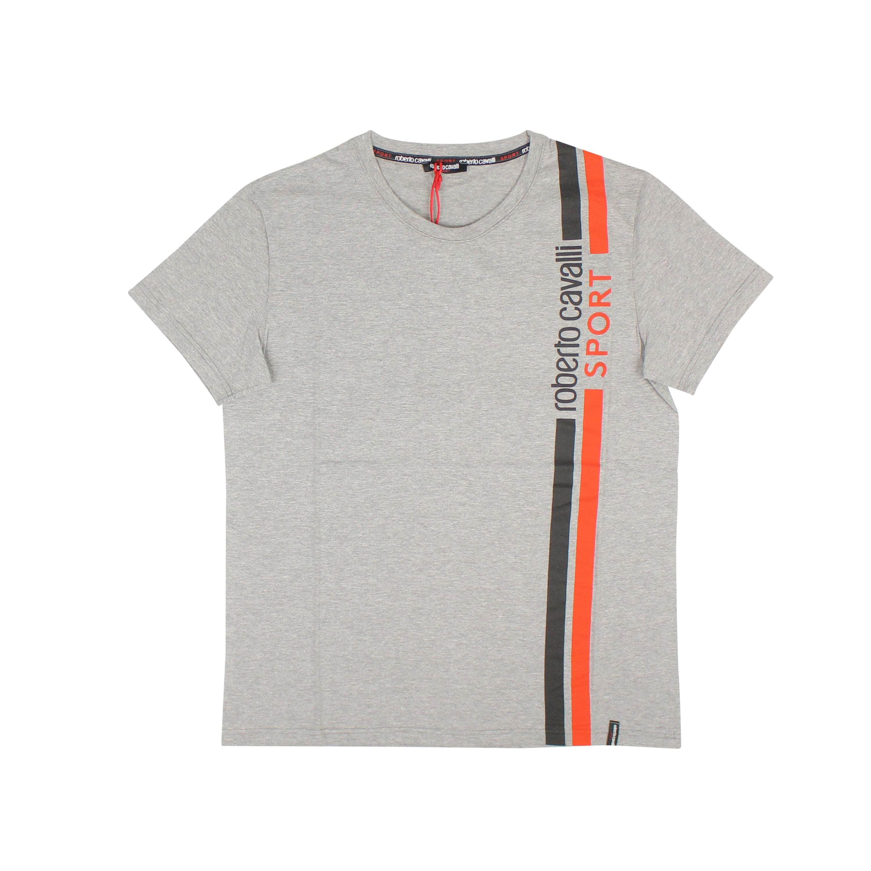 Roberto Cavalli RCV-XTSH-0001/XL RCV-XTSH-0001/XL HYX51T_JE046 Grey Roberto Cavalli RC Sport Stripe T-Shirt  Size XL $375 RCV-XTSH-0001/XL