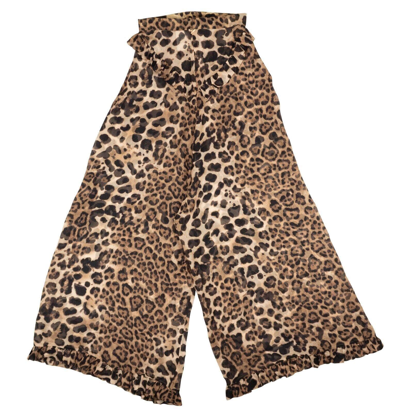 Leopard Print Wide Leg Pants - Medium
