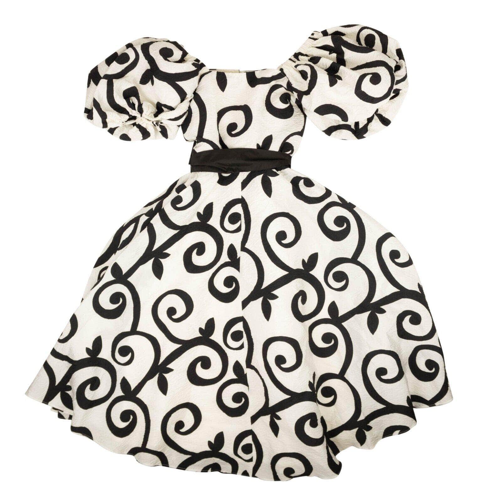 Rodarte 2000-5000, channelenable-all, chicmi, couponcollection, gender-womens, main-clothing, MixedApparel, rodarte, size-2, womens-formal-dresses 2 Black And White Cloque Swirl Dress 95-RDT-0013/2 95-RDT-0013/2