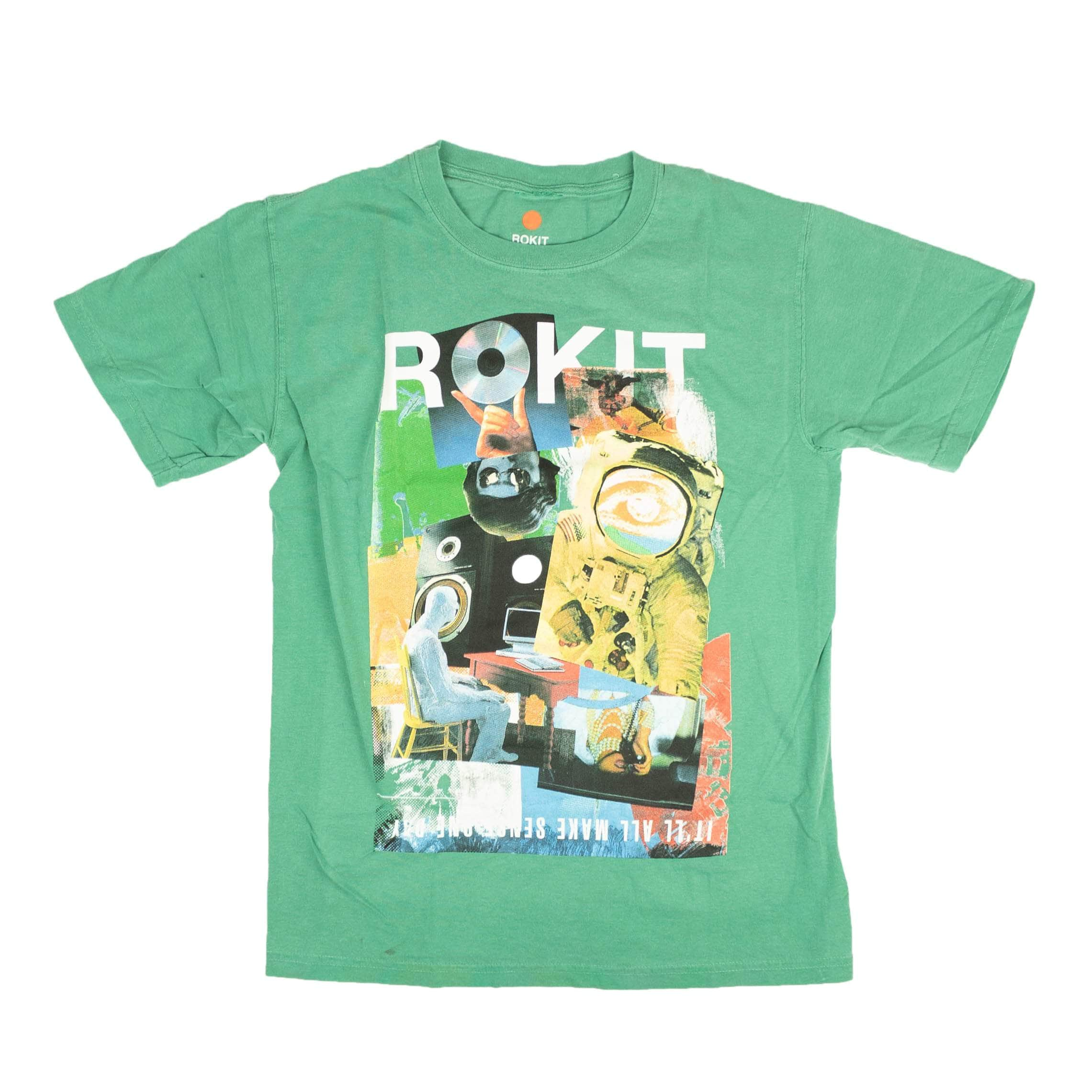 Rokit 95-RKT-1001/XL NEW ROKIT Green The Rush Short Sleeve T-Shirt Size XL $55 95-RKT-1001/XL