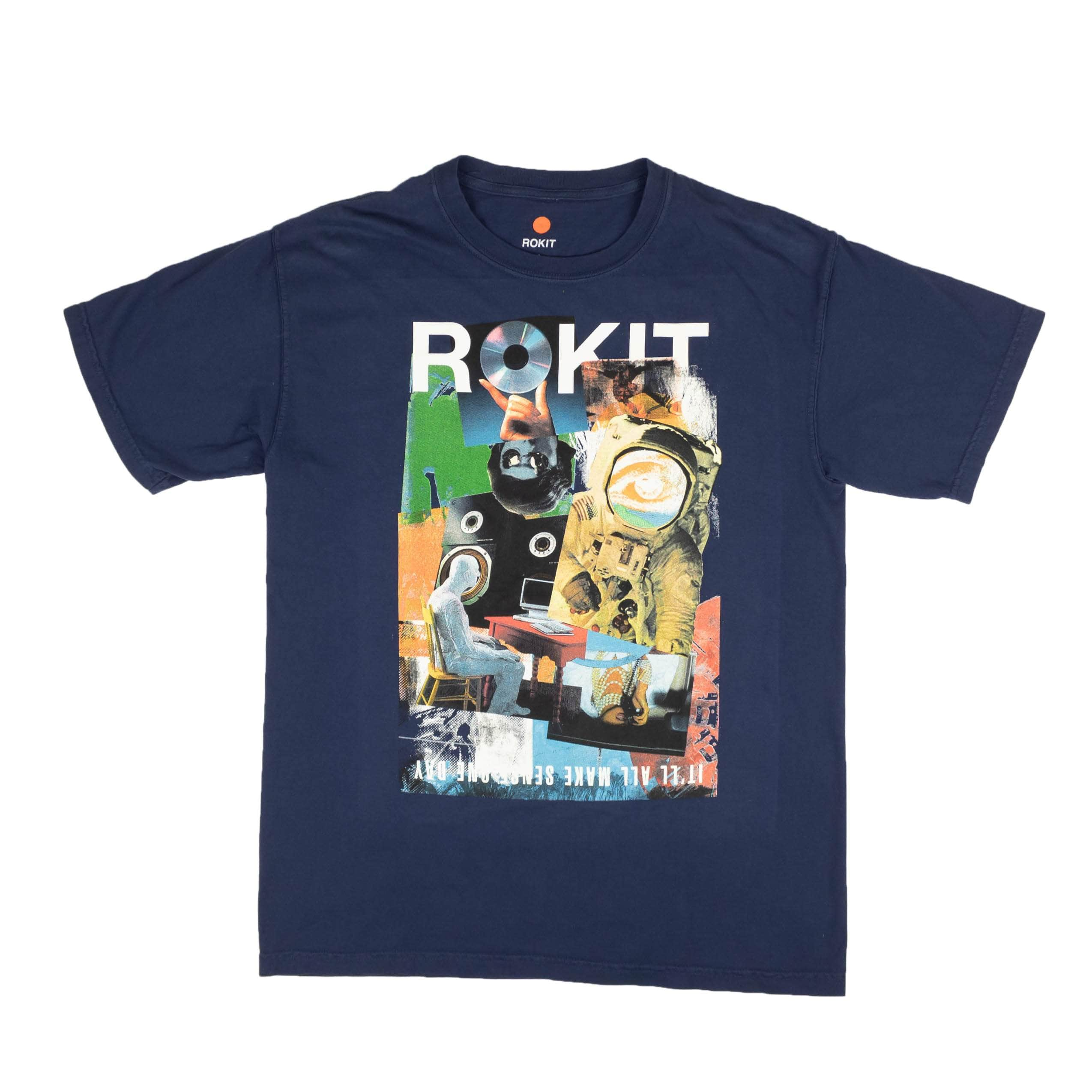 Rokit 95-RKT-1002/XL NWT ROKIT Navy Blue The Rush Short Sleeve T-Shirt Size XL $55 95-RKT-1002/XL