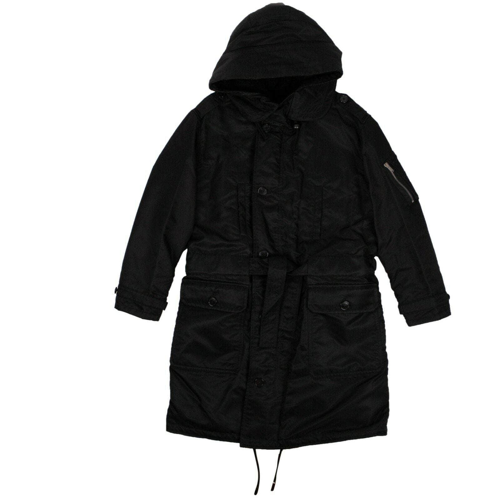 Saint Laurent 75LE-128/42 NWT SAINT LAURENT Black Belted Parka Long Coat Size 42/10 $5290 75LE-128/42