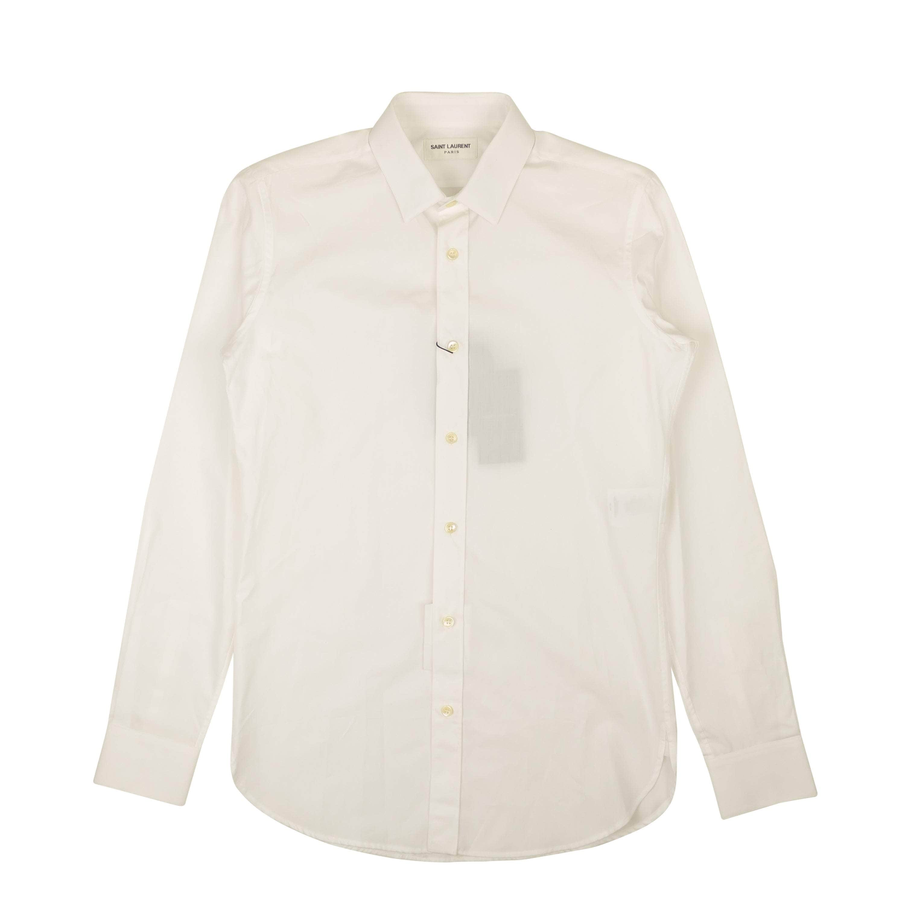 Saint Laurent 95-YSL-1003/38 NWT SAINT LAURENT White Cotton Button Down Shirt Size 38/48 $1290 95-YSL-1003/38