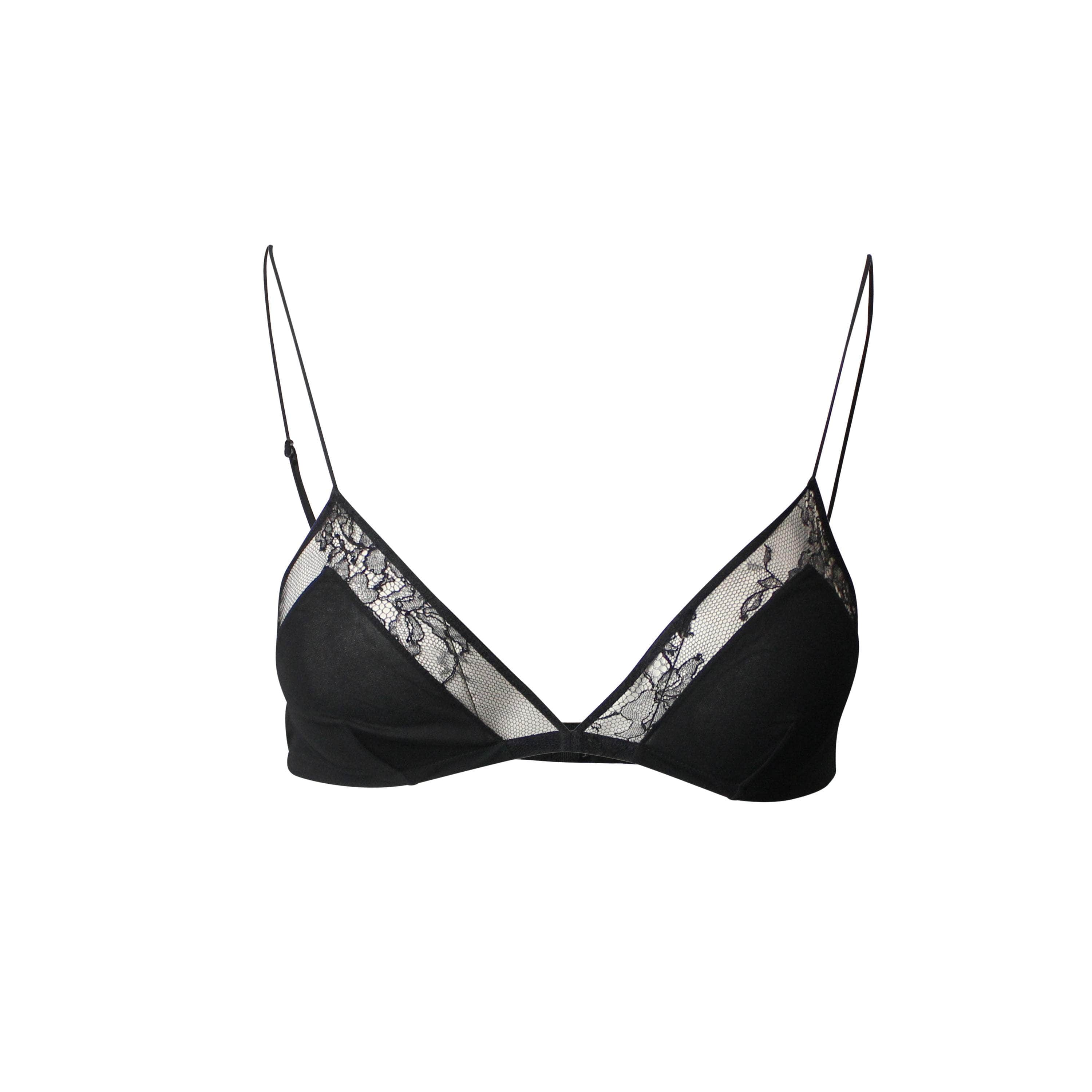 Saint Laurent YSL-XACC-0024/38 NWT SAINT LAURENT Black Lace Floral Bra Size 38 $1290 YSL-XACC-0024/38