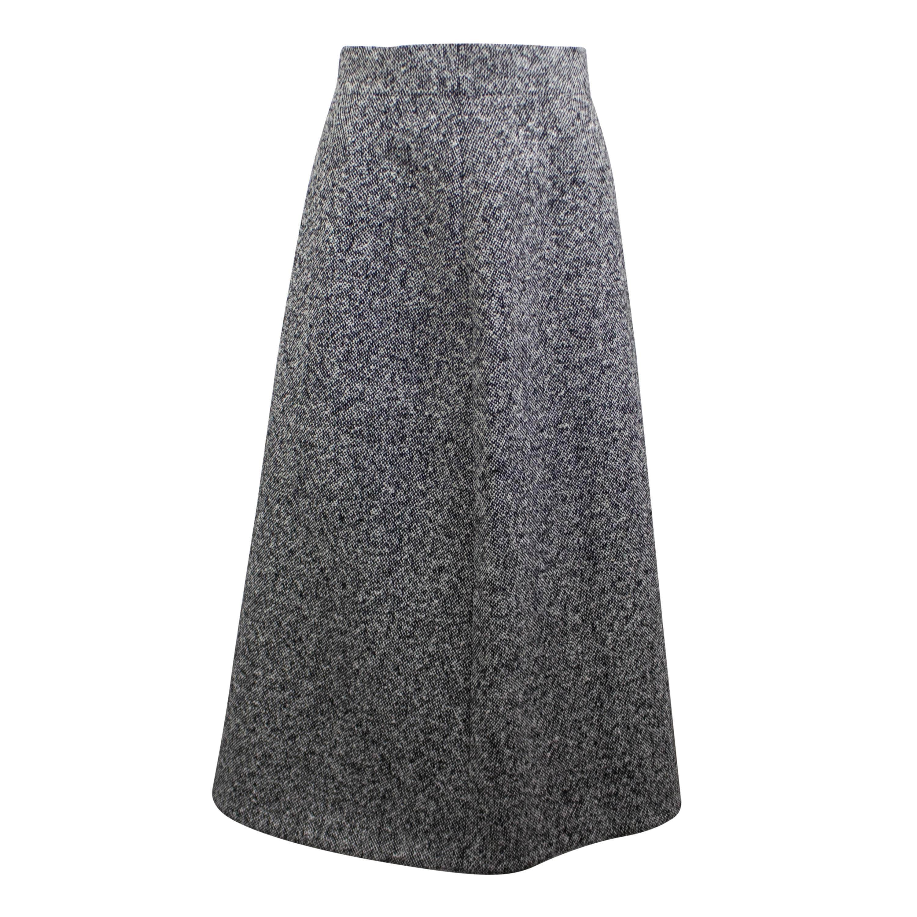 Saint Laurent YSL-XBTM-0008/42 YSL-XBTM-0008/42 533479Y945J9160 GREY Saint Laurent Tweed Skirt Size 42 YSL-XBTM-0008/42