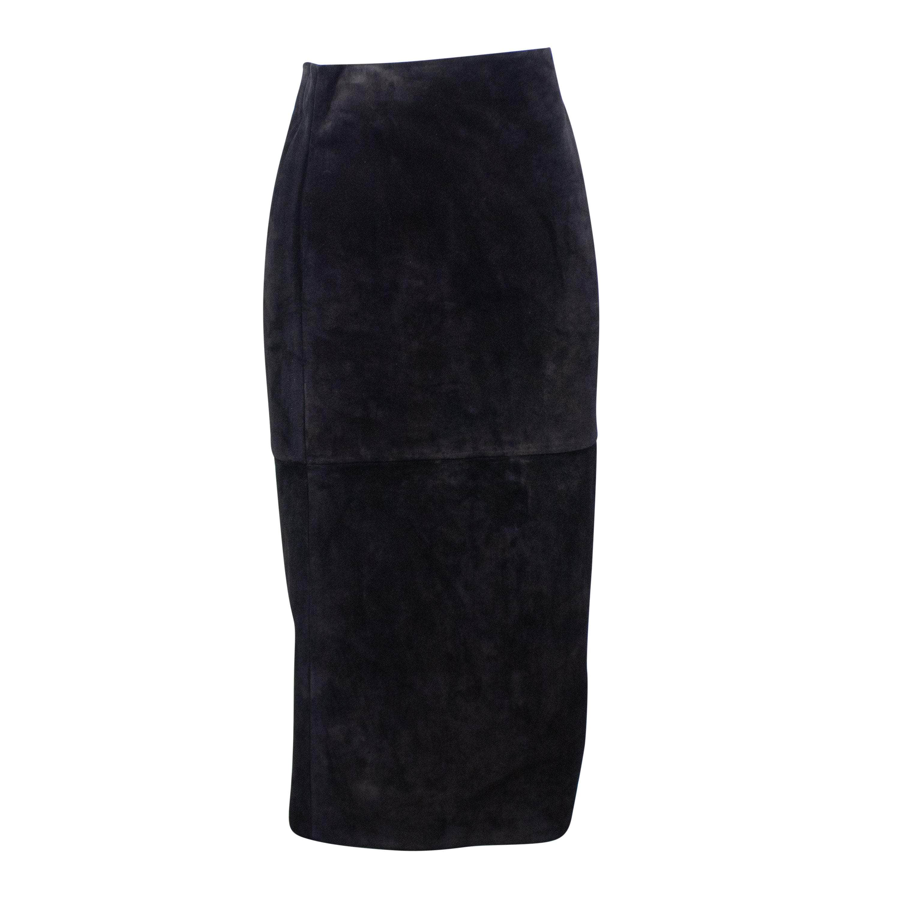 Saint Laurent YSL-XBTM-0009/42 YSL-XBTM-0009/42 529377YC2AY1000 BLACK Saint Laurent Paris Suede Skirt Size 42 YSL-XBTM-0009/42