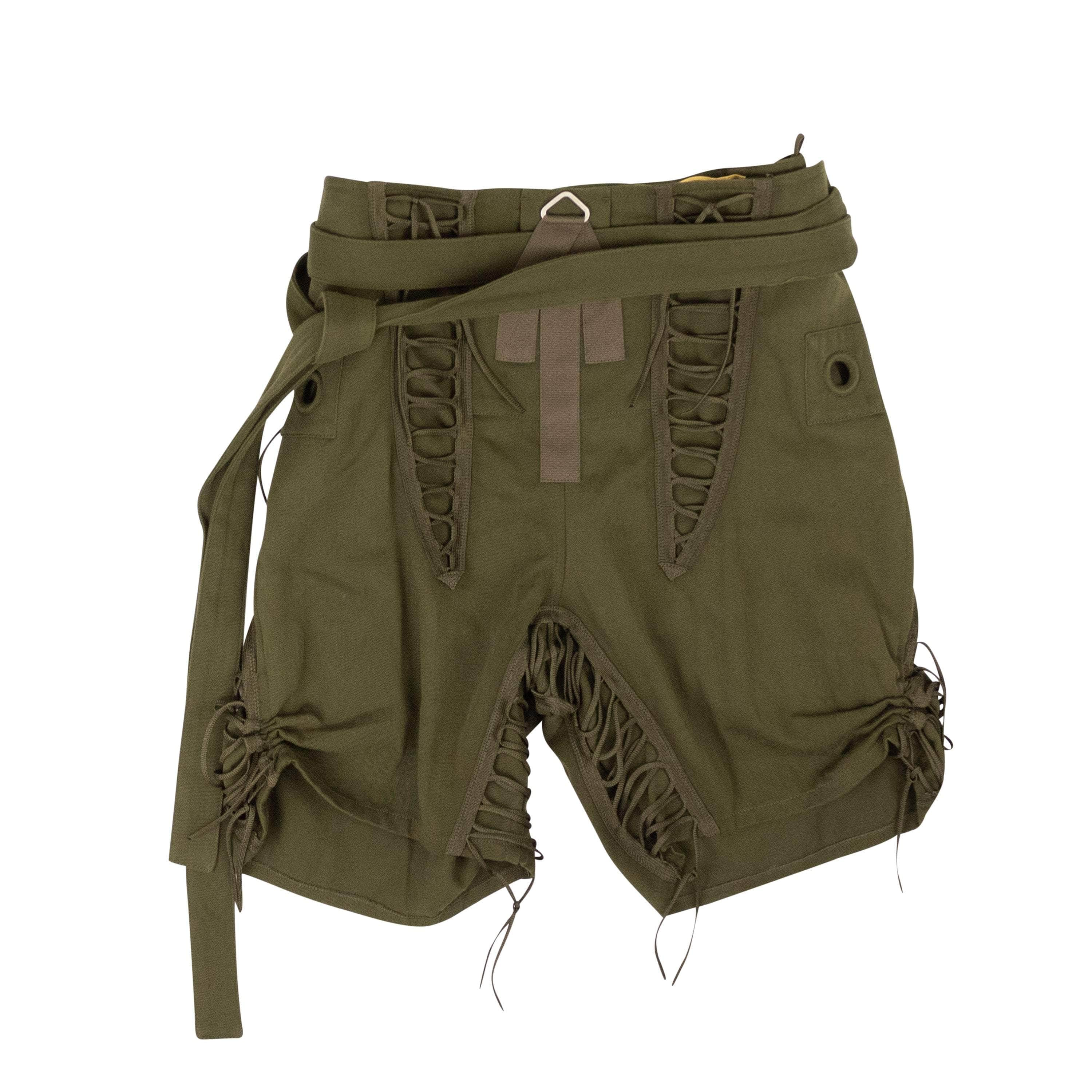 Saint Laurent YSL-XBTM-0015/40 NWT SAINT LAURENT Green Day Shorts With Laces Size 4/40 $1290 YSL-XBTM-0015/40