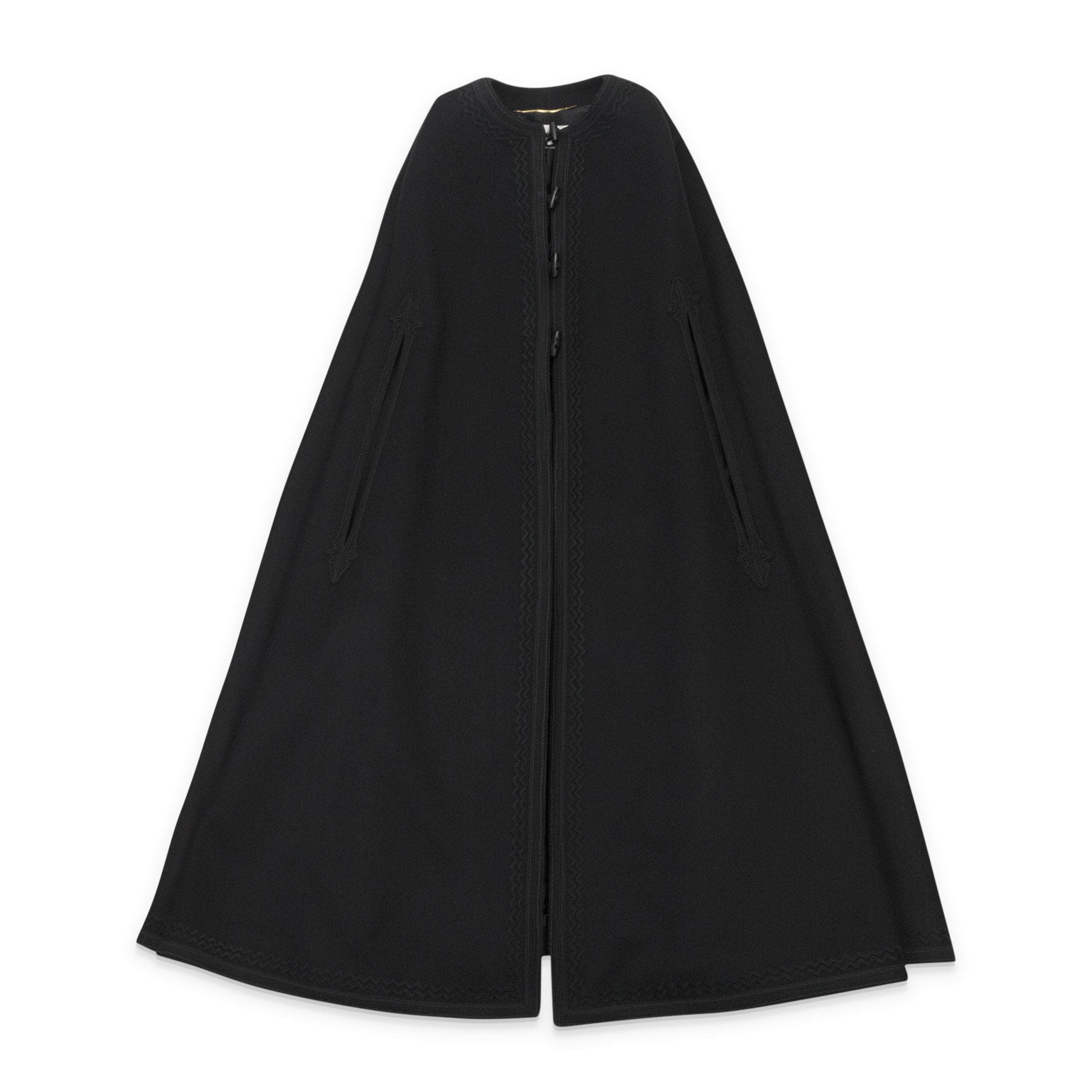 Saint Laurent YSL-XOTW-0009/36 NWT Saint Laurent BLACK Cape Size 36 $10420 YSL-XOTW-0009/36