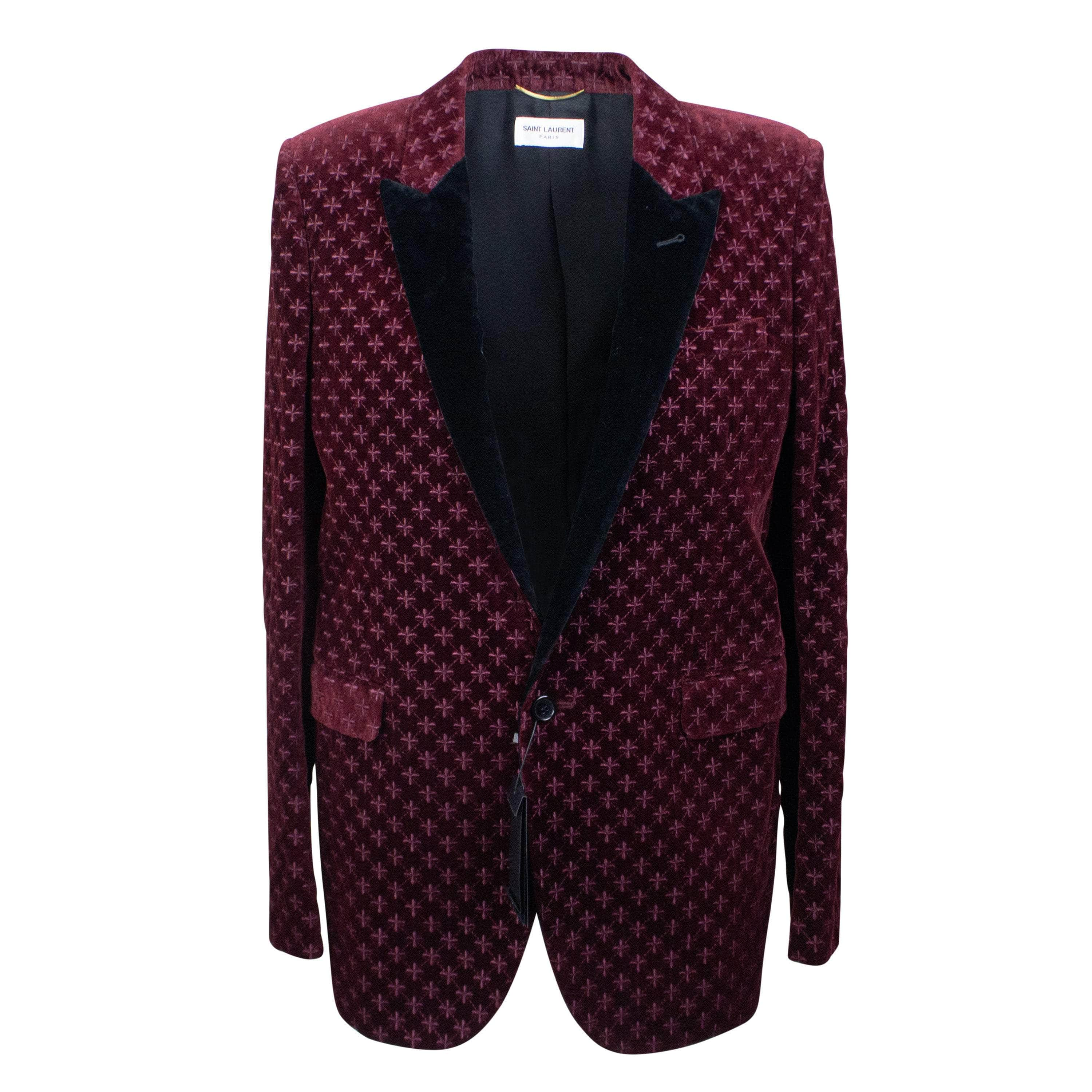 Saint Laurent YSL-XTPS-0004/34 NWT SAINT LAURENT Burgundy Velvet Evening Jacket Size 34 $3240 YSL-XTPS-0004/34