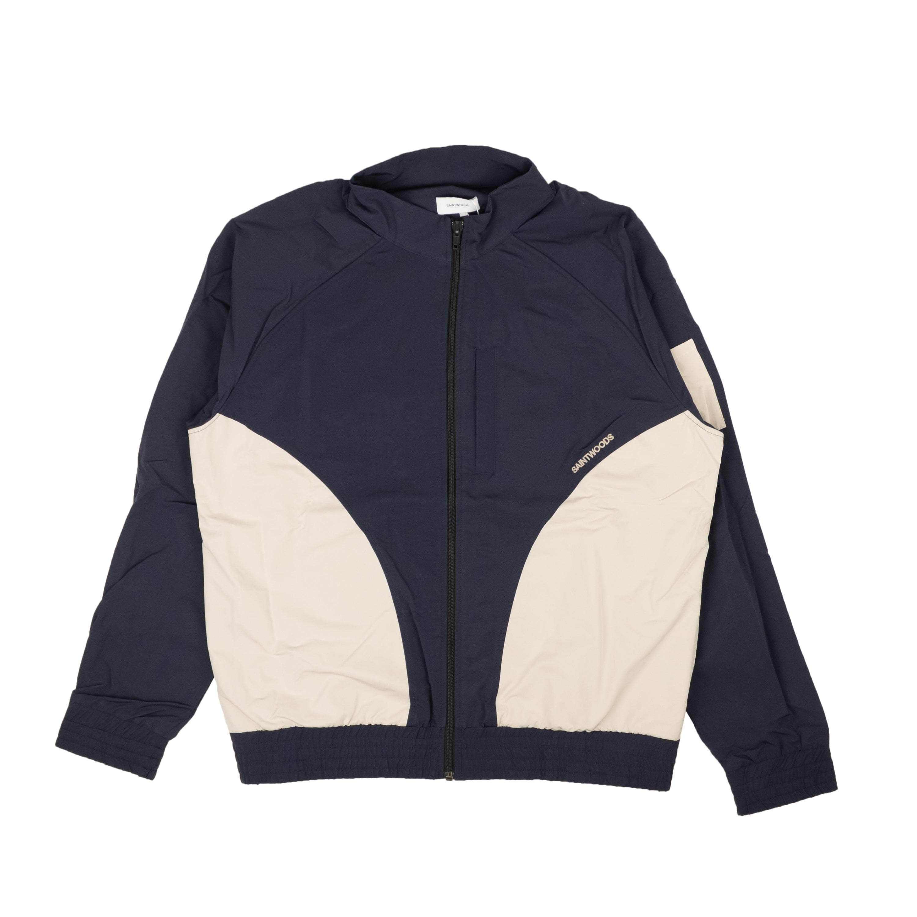 Saintwoods SWS-XOTW-0001/L NWT SAINTWOODS Navy Cotton Classic Zip Up Track Top Size L $430 SWS-XOTW-0001/L