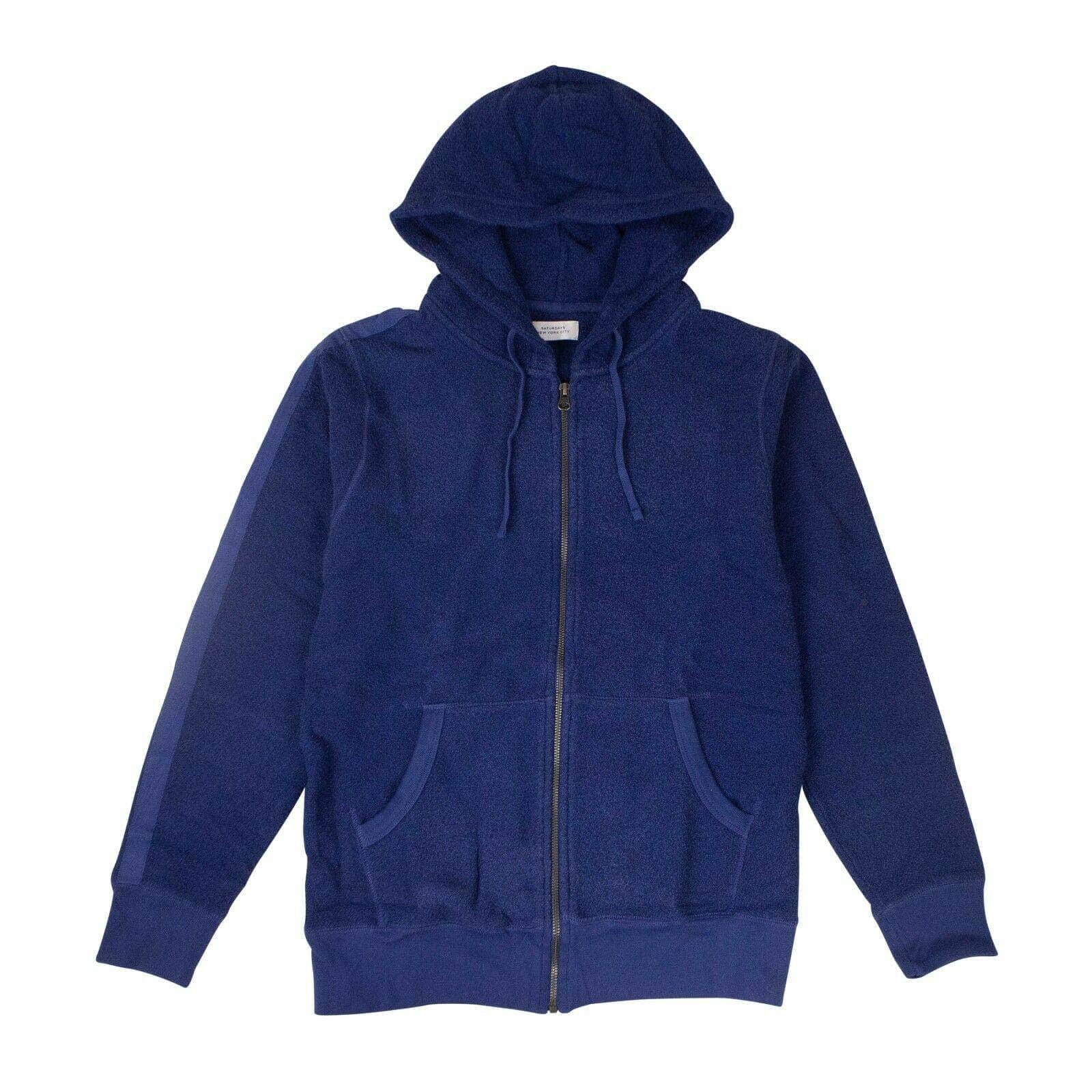 Saturdays NYC 80ST-SAT-1018/XL NWT SATURDAYS NYC Cobalt Blue Cotton JP Tape Zip Hooded Sweatshirt Size XL $195 80ST-SAT-1018/XL