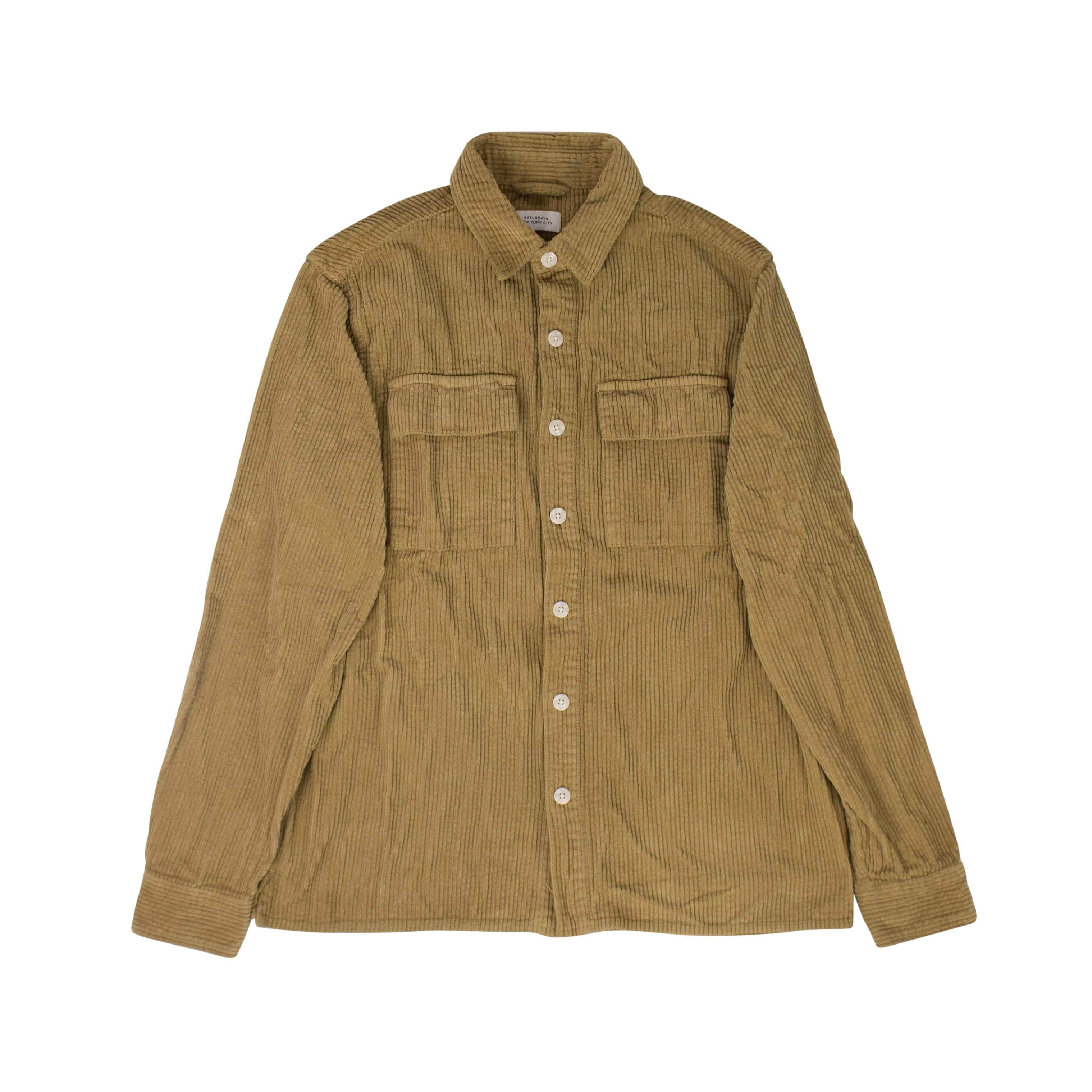 Saturdays NYC 95-SAT-1010/XL NWT SATURDAYS NYC Khaki Magnus Heavy Corduroy Long Sleeve Shirt Size XL $185 95-SAT-1010/XL