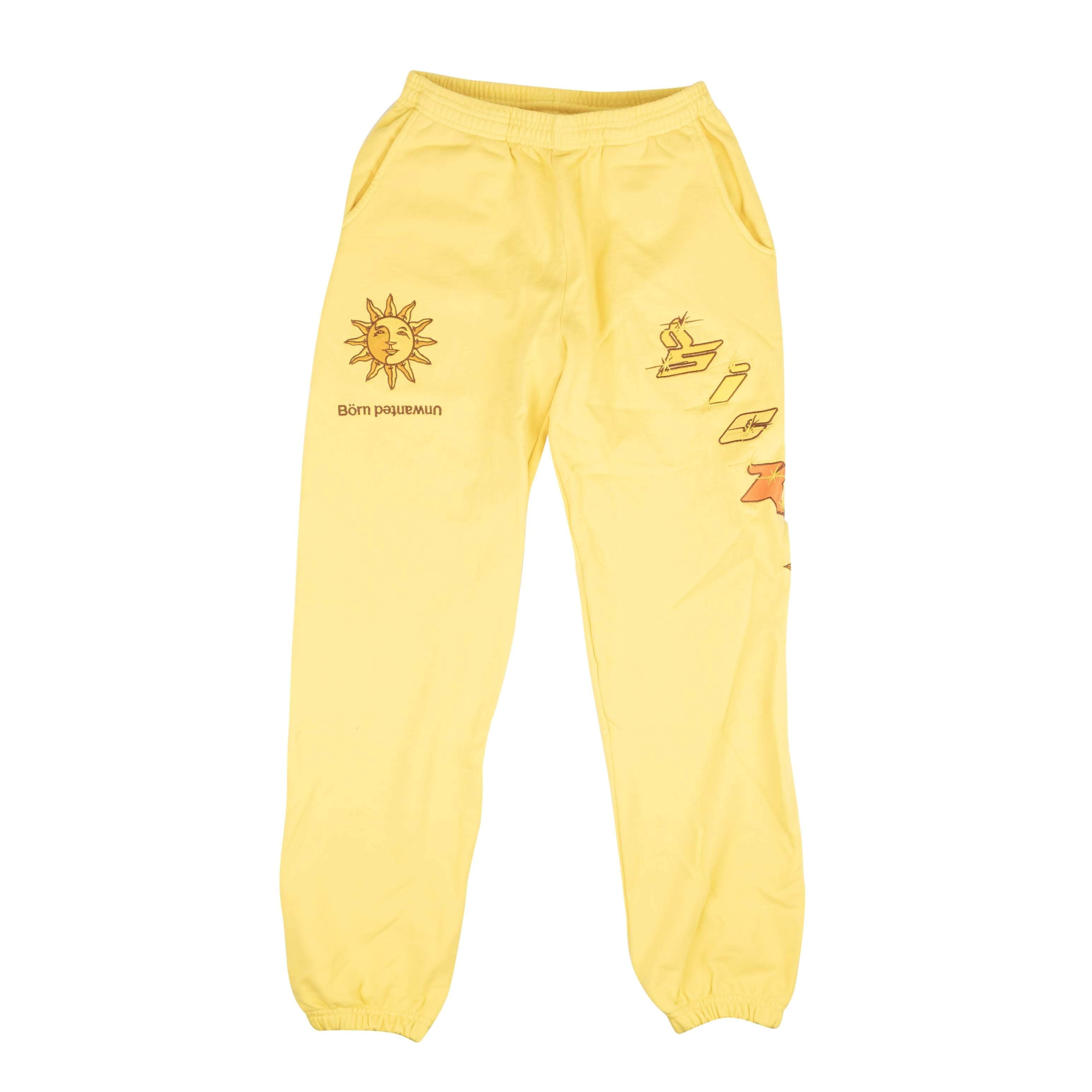 Sicko 250-500, channelenable-all, chicmi, couponcollection, gender-mens, main-clothing, mens-joggers-sweatpants, mens-shoes, sicko, size-l, size-m, size-s, size-xl, size-xxl Yellow Luke.wav Embroidered Sweatpants