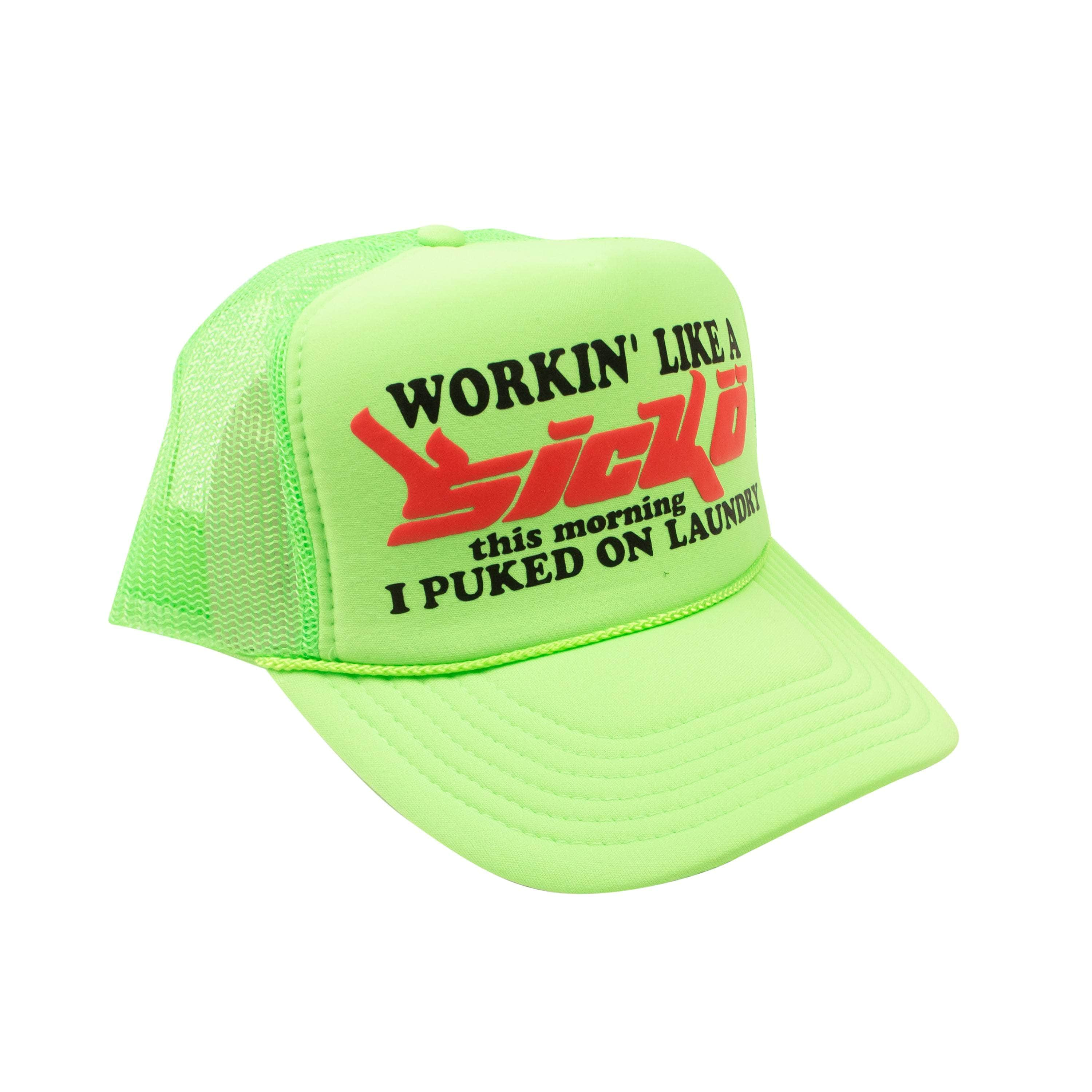 Sicko 95-SCK-3005/OS NEW SICKO Green Working Like Sicko Baseball Cap Hat Size OS 95-SCK-3005/OS