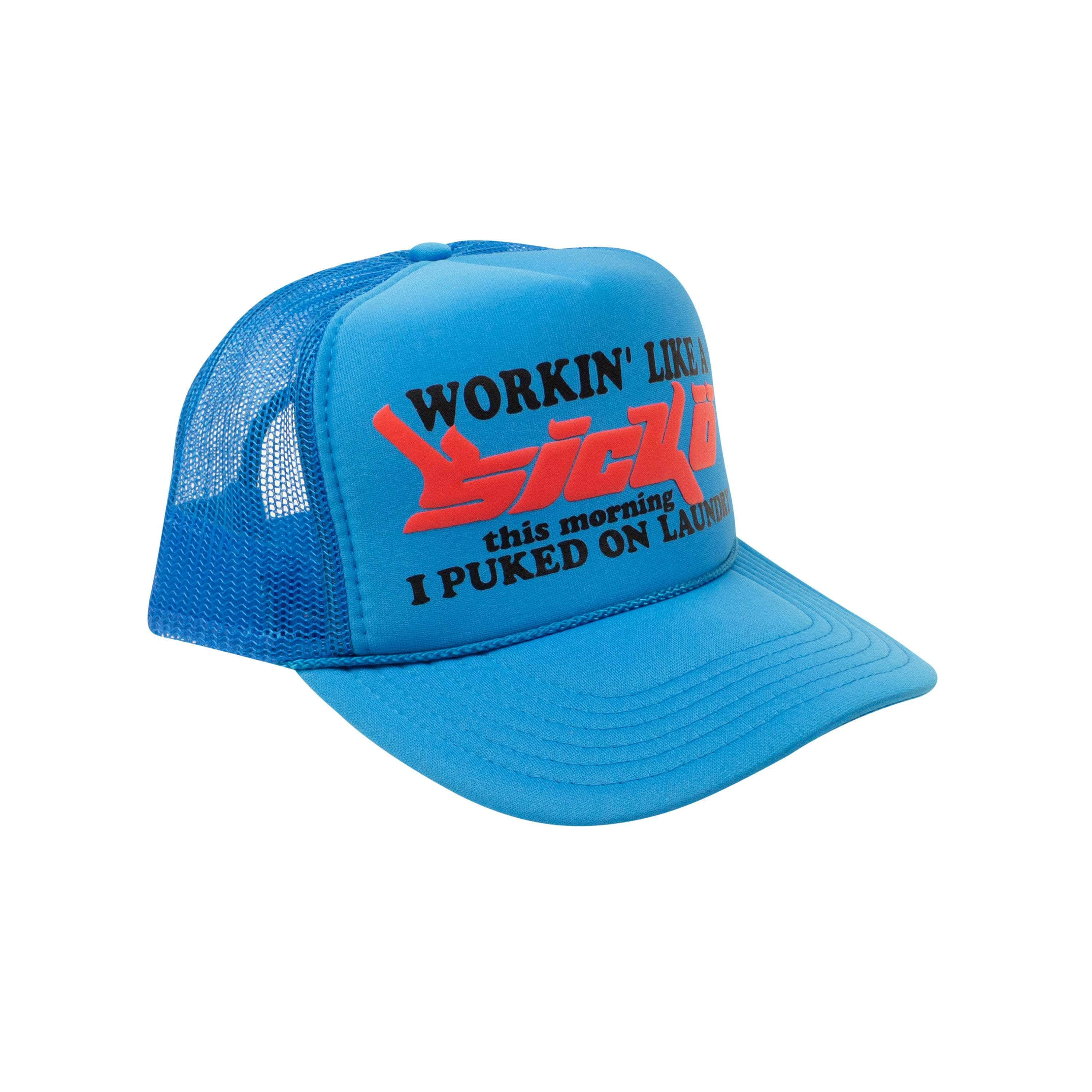 Sicko 95-SCK-3030/OS NEW SICKO Blue Working Like A Sicko Trucker Cap Hat Size OS 95-SCK-3030/OS