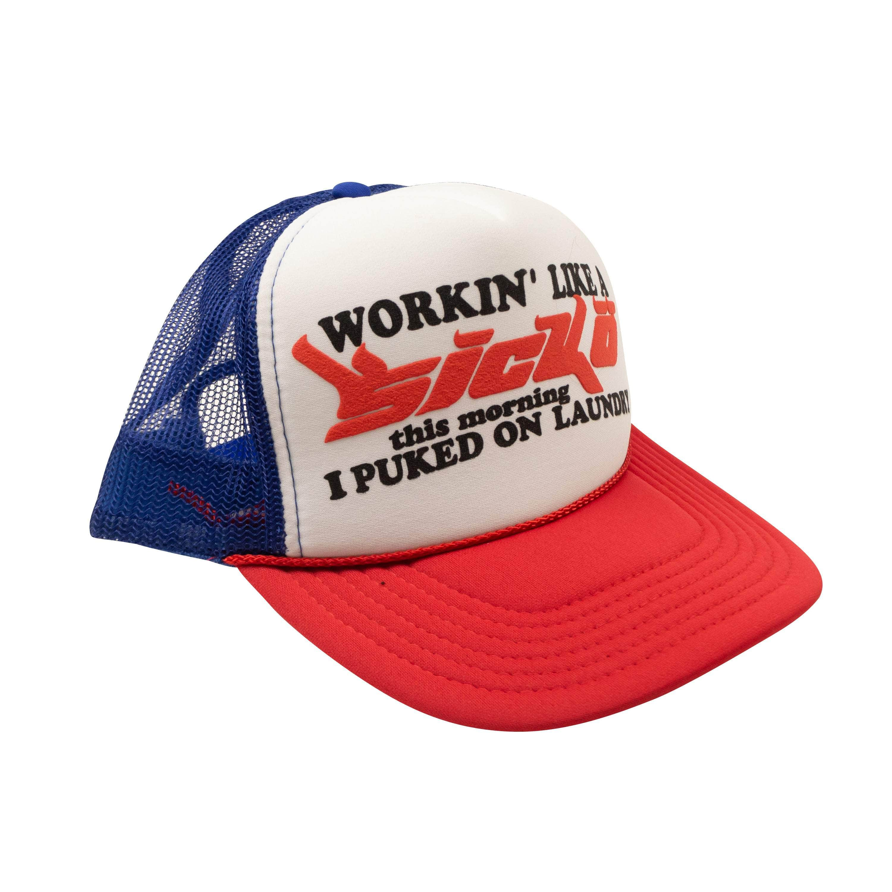 Sicko 95-SCK-3034/OS NEW SICKO Red White & Blue Working Like a Sicko Trucker Hat Cap Size OS 95-SCK-3034/OS