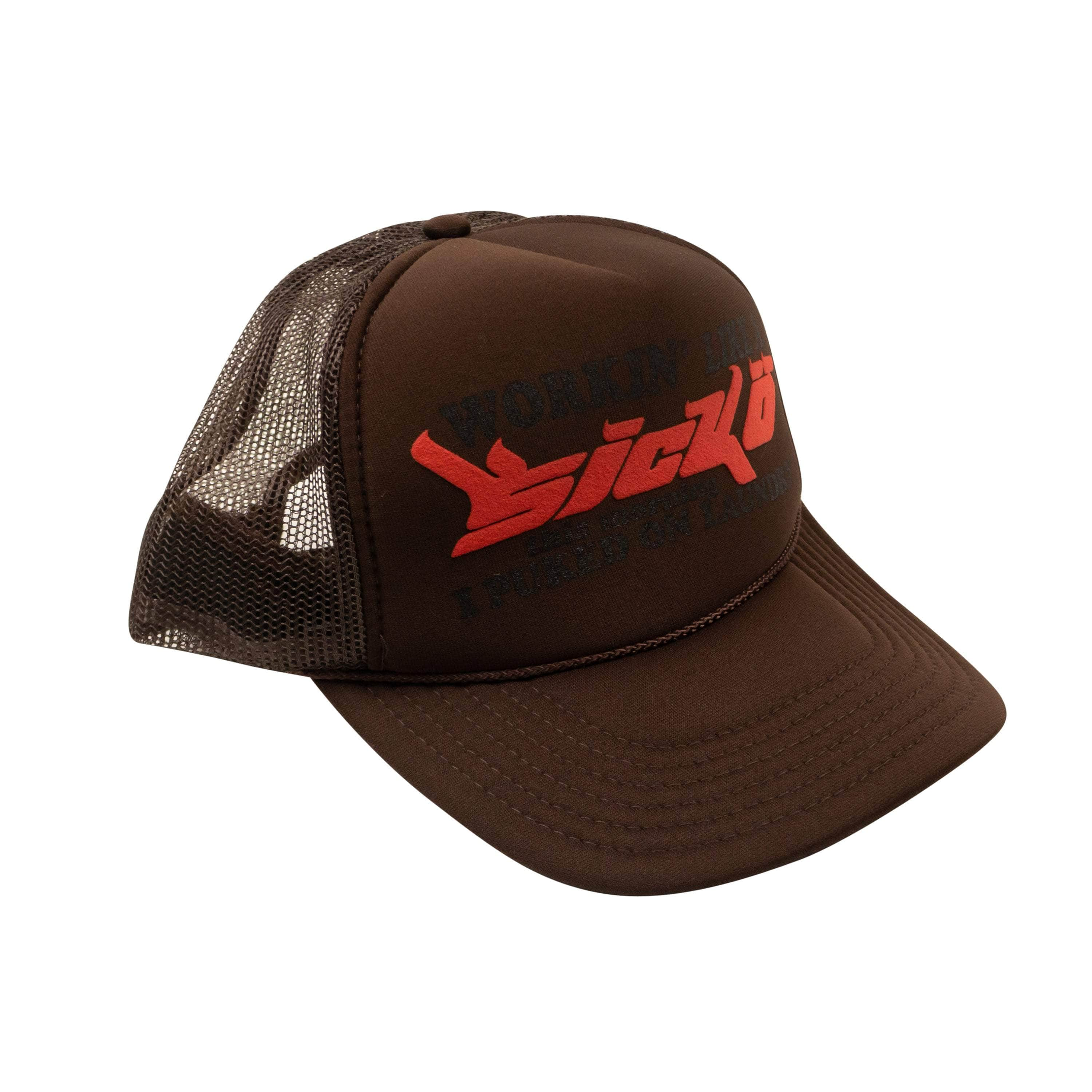 Sicko SCK-XACC-0001/OS NEW SICKO Brown Working Like a Sicko Trucker Hat Size OS SCK-XACC-0001/OS