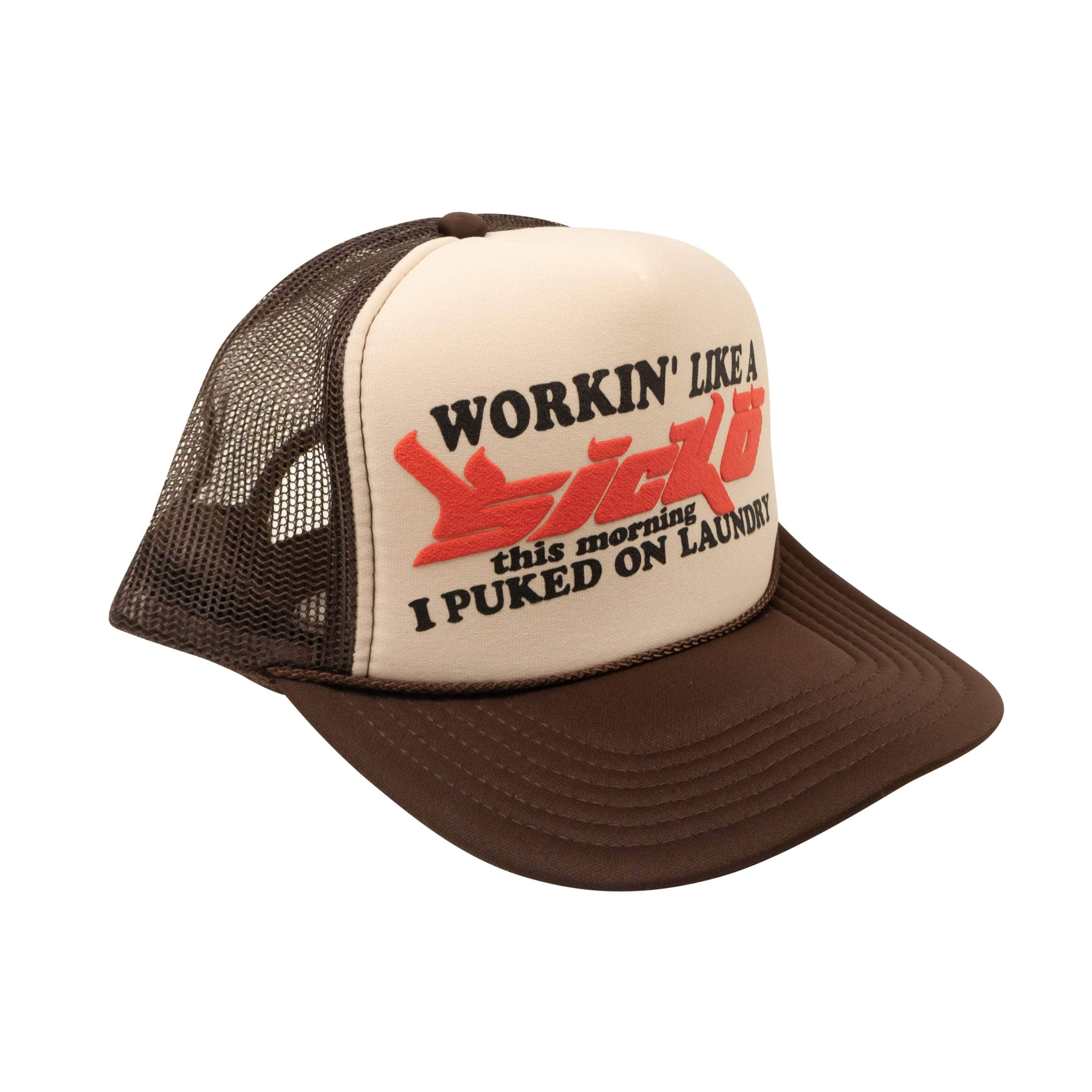 Sicko SCK-XACC-0012/OS NEW SICKO Brown Working Like a Sicko Trucker Hat Size OS SCK-XACC-0012/OS