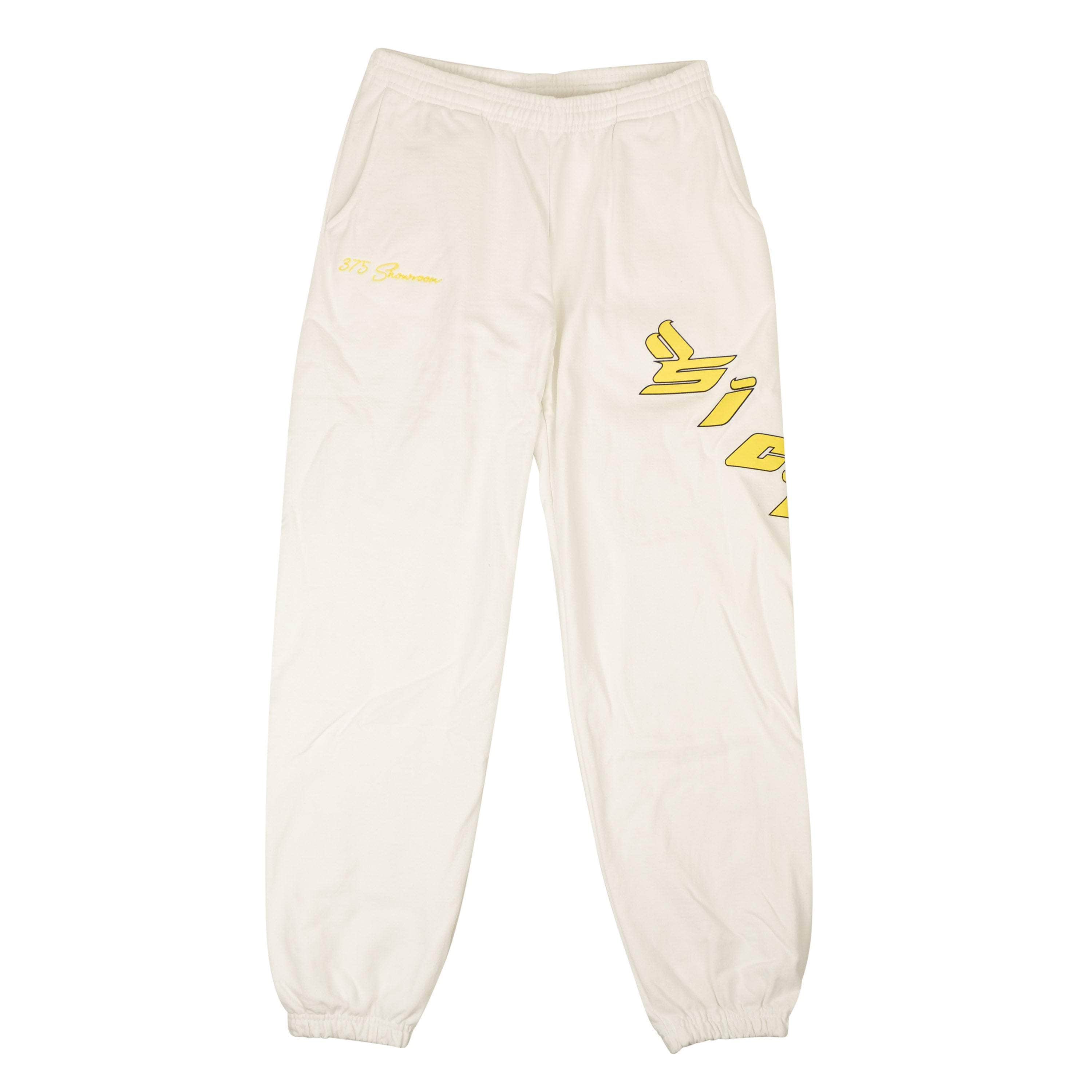 Sicko x 375 95-SKO-1015/L NEW SICKO X 375 White & Yellow Logo Sweatpants Size L $150 95-SKO-1015/L