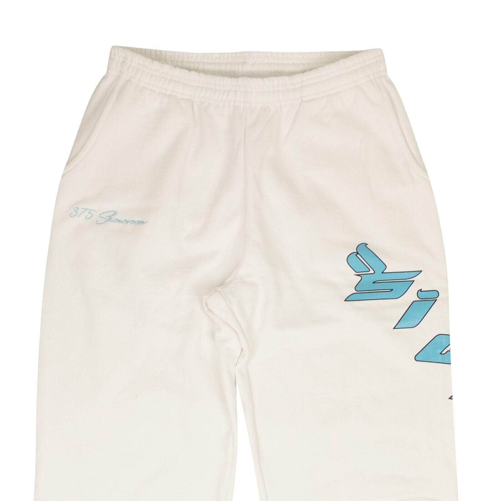 Sicko x 375 channelenable-all, chicmi, couponcollection, gender-mens, main-clothing, mens-joggers-sweatpants, mens-shoes, sicko-x-375, size-l, size-m, size-s, size-xl, under-250 White Cotton Light Blue Logo Print Sweatpants