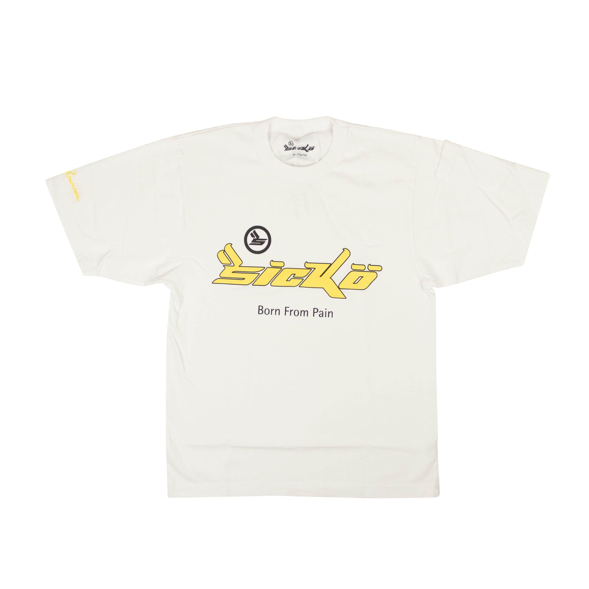Sicko x 375 channelenable-all, chicmi, couponcollection, gender-mens, main-clothing, shop375 S White And Yellow Logo Short Sleeve T-Shirt 95-SKO-1013/S 95-SKO-1013/S