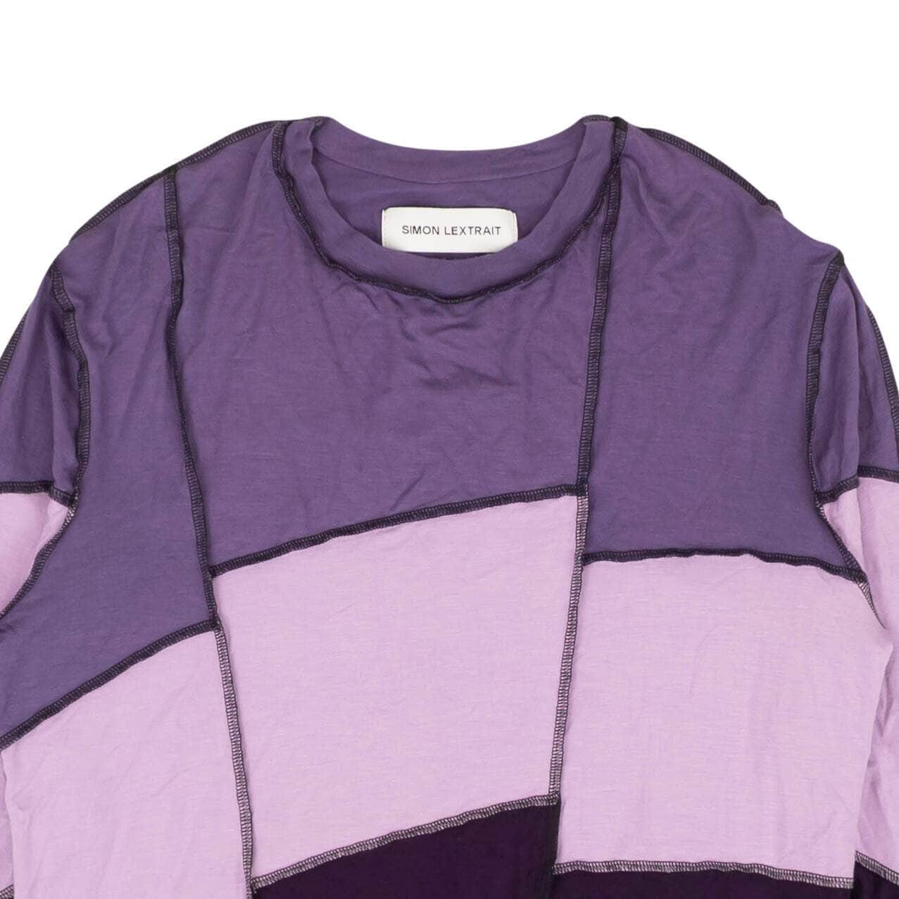 SIMON LEXTRAIT 250-500, channelenable-all, chicmi, couponcollection, gender-mens, main-clothing, mens-shoes, simon-lextrait, size-m, size-s Amethyst Purple Stitched Long Sleeve T-Shirt