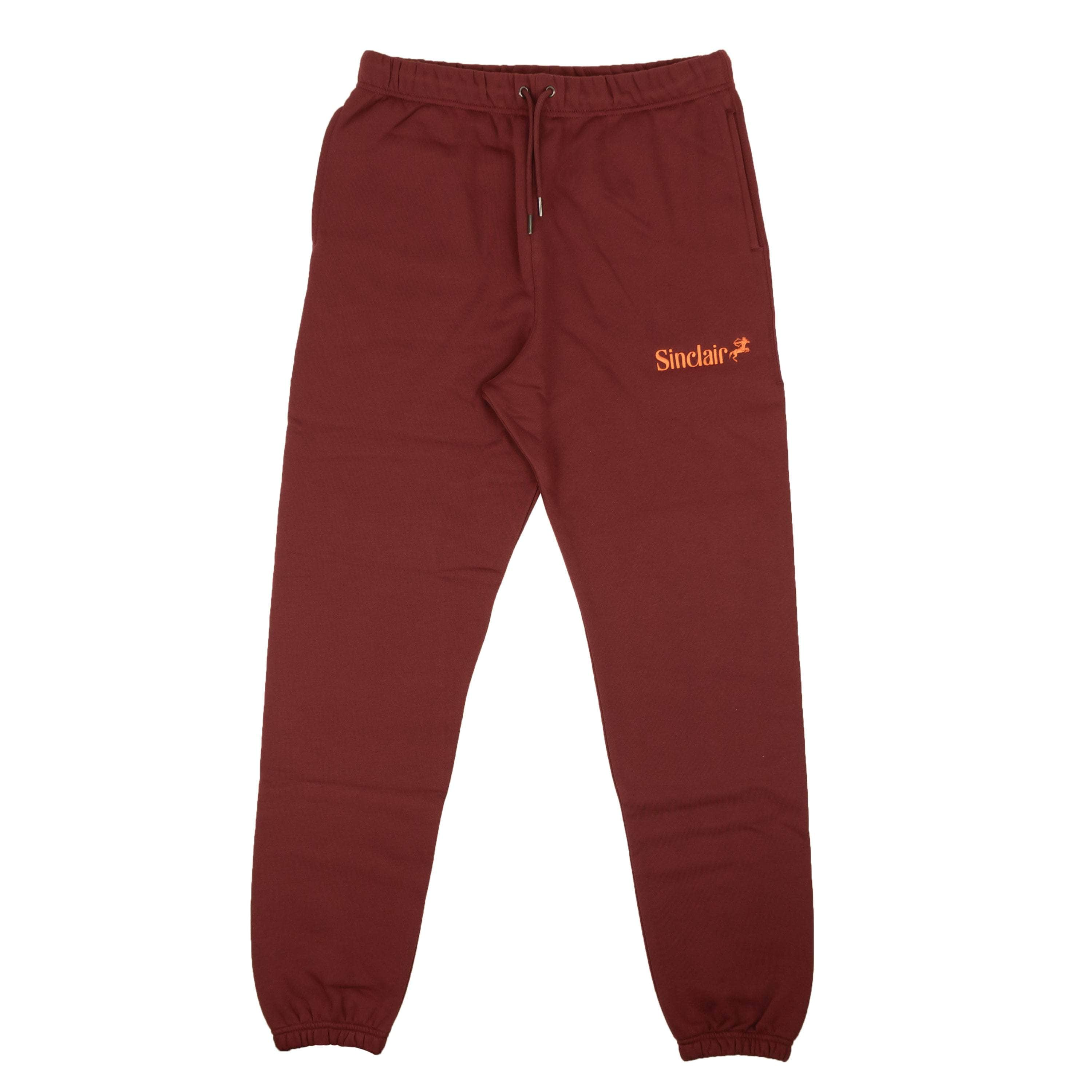 SINCLAIR 95-SLR-1017/XL NWT SINCLAIR Burgundy Embroidered Logo Jogger Sweatpants Size XL $200 95-SLR-1017/XL