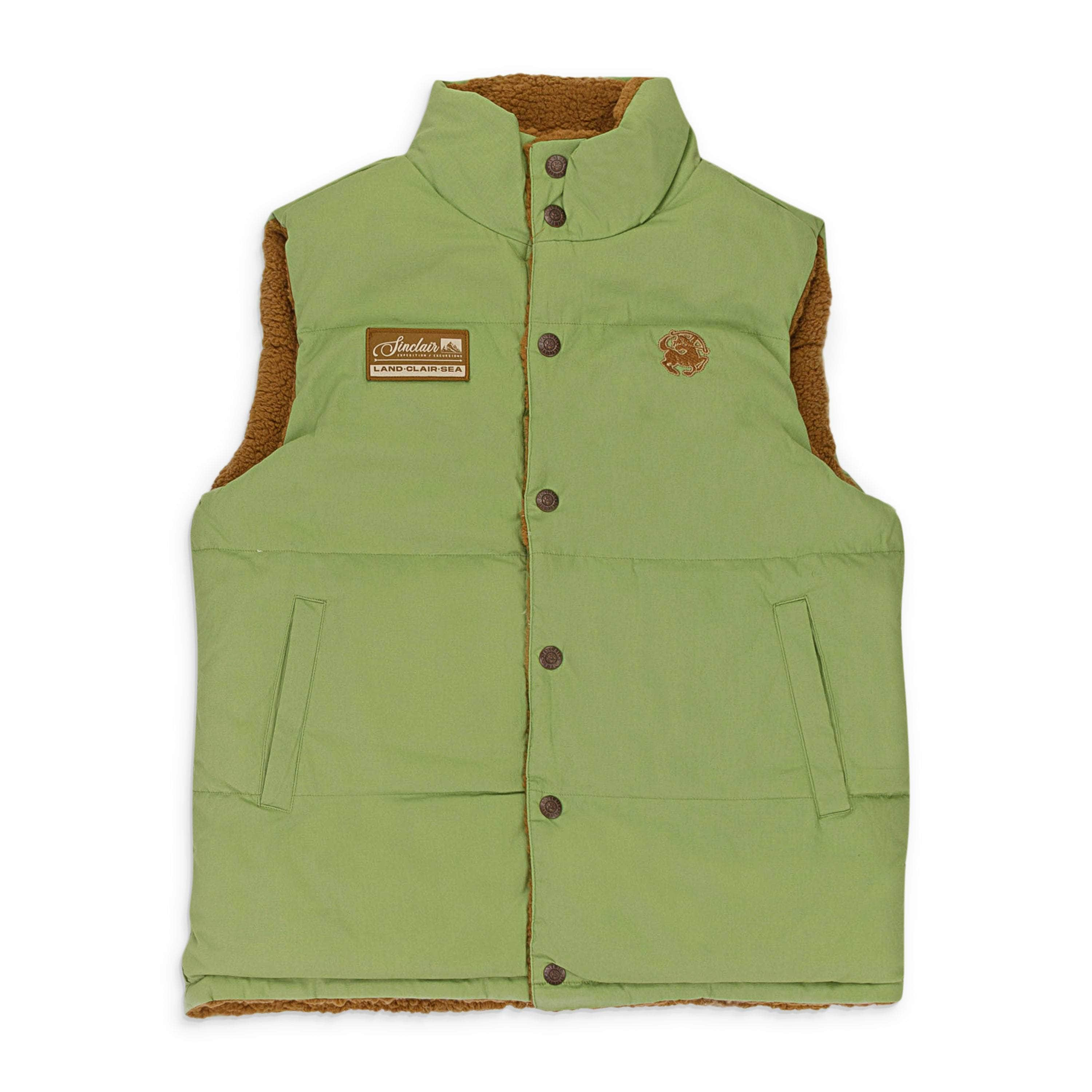 SINCLAIR SLR-XOTW-0010/M SLR-XOTW-0010/M SINCOZY_VEST_OLIVE_BROWN Olive / Light Brown Sherpa SINCLAIR Sincozy Vest Size M SLR-XOTW-0010/M