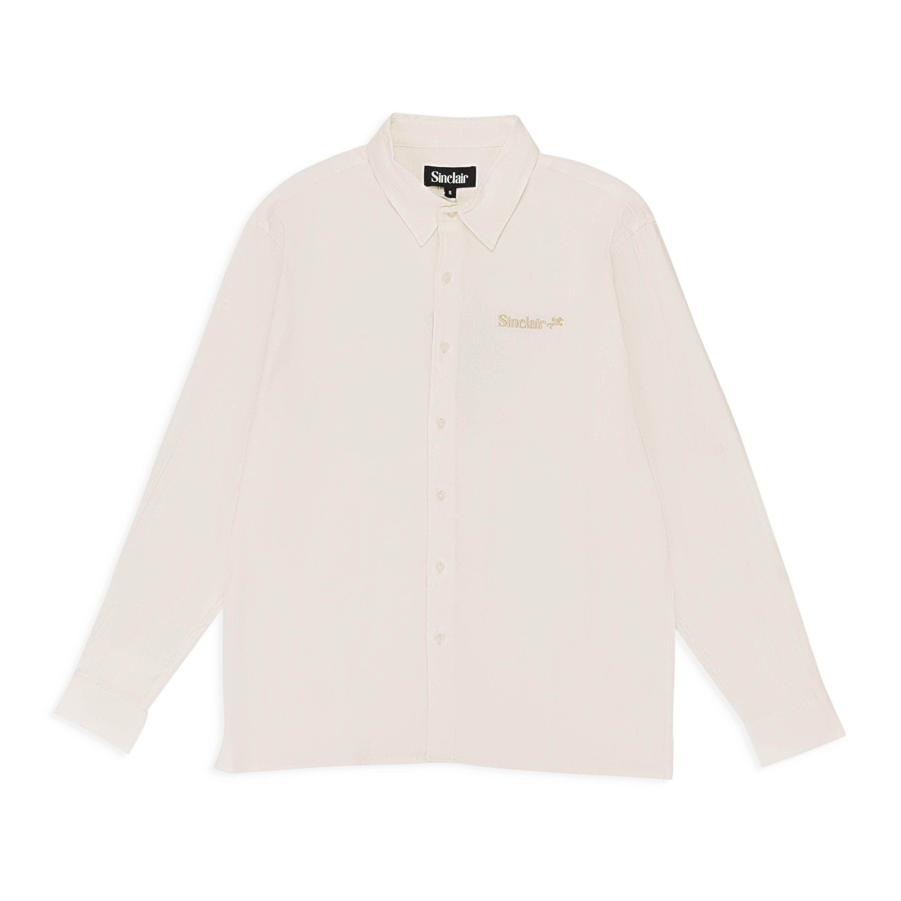 SINCLAIR SLR-XTPS-0013/L SLR-XTPS-0013/L PURE_UNCUT_LINEN_SHIRT_WHITE White SINCLAIR Pure Uncut Linen Shirt Size L SLR-XTPS-0013/L