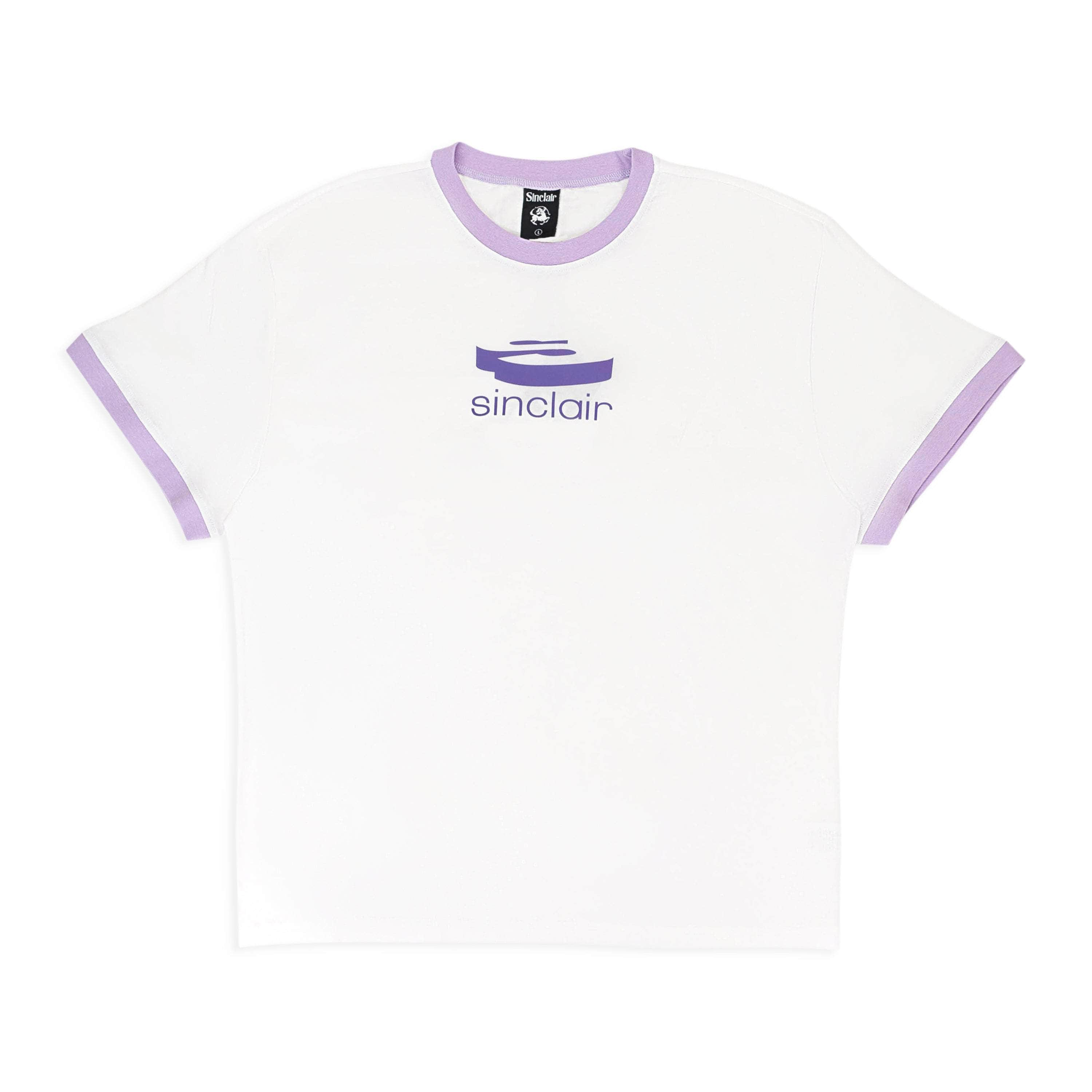 SINCLAIR SLR-XTSH-0015/L SLR-XTSH-0015/L 3D_LOGO_RINGER_TEE White/Purple SINCLAIR 3D Logo Ringer Tee Size L SLR-XTSH-0015/L