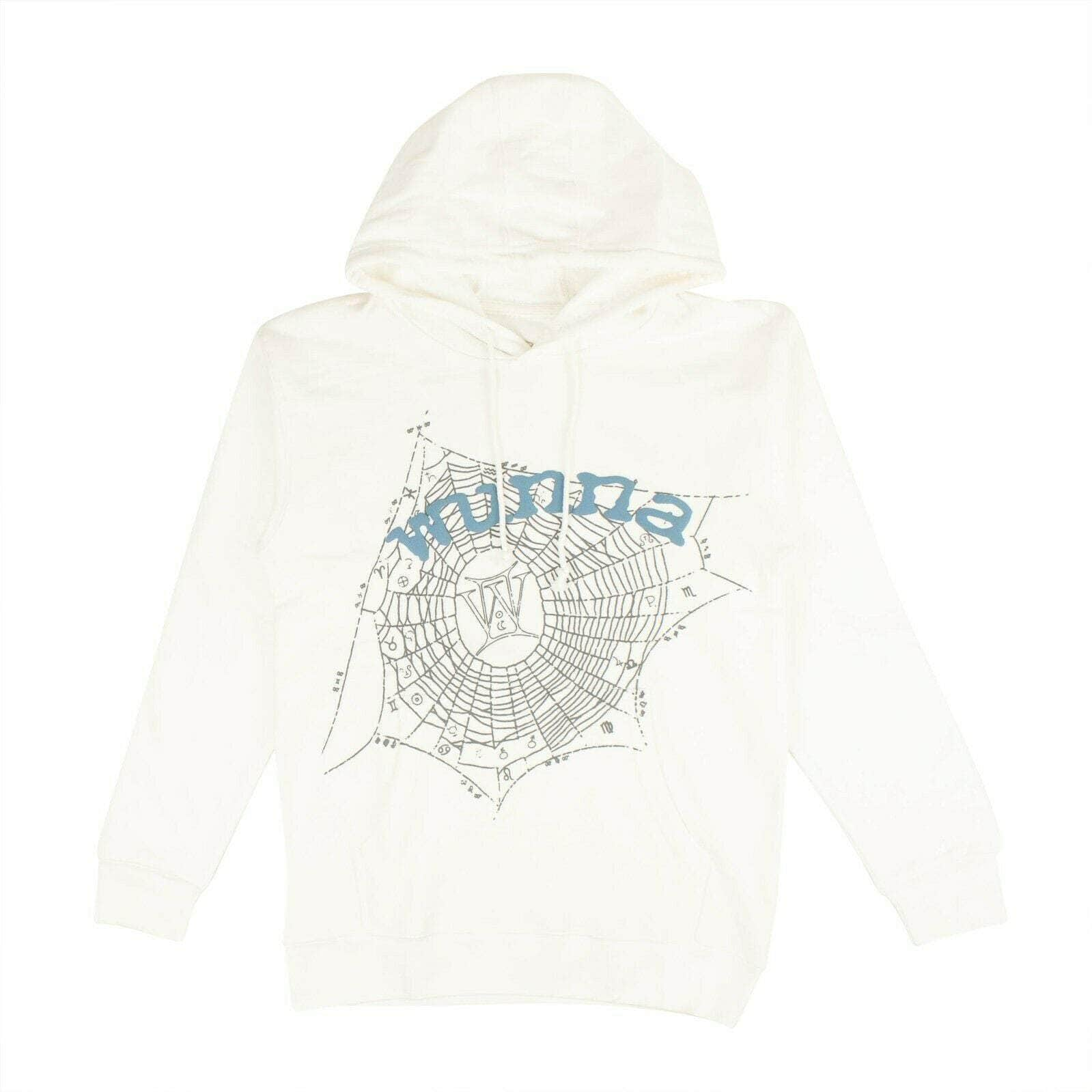 SP5DER 95-SP5-1001/L NEW SPIDER WORLDWIDE White Spiderweb Wunna Hoodie Size L 95-SP5-1001/L