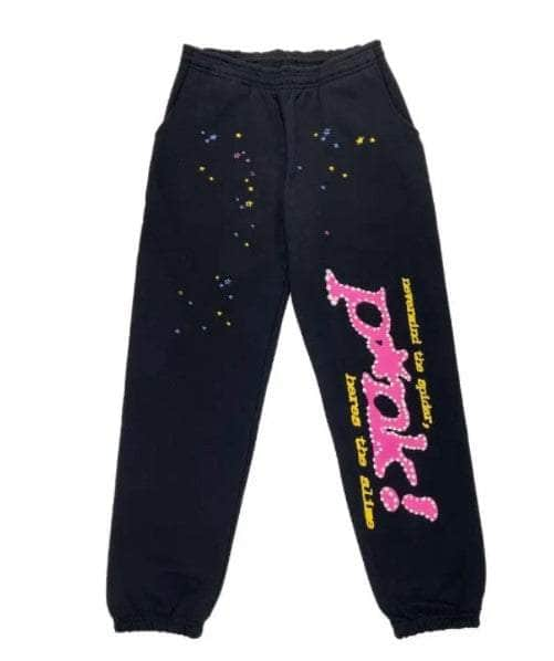 SP5DER 95-SP5-1005/S NEW Spider Worldwide Black P*nk Sweatpants  Size S $250 95-SP5-1005/S