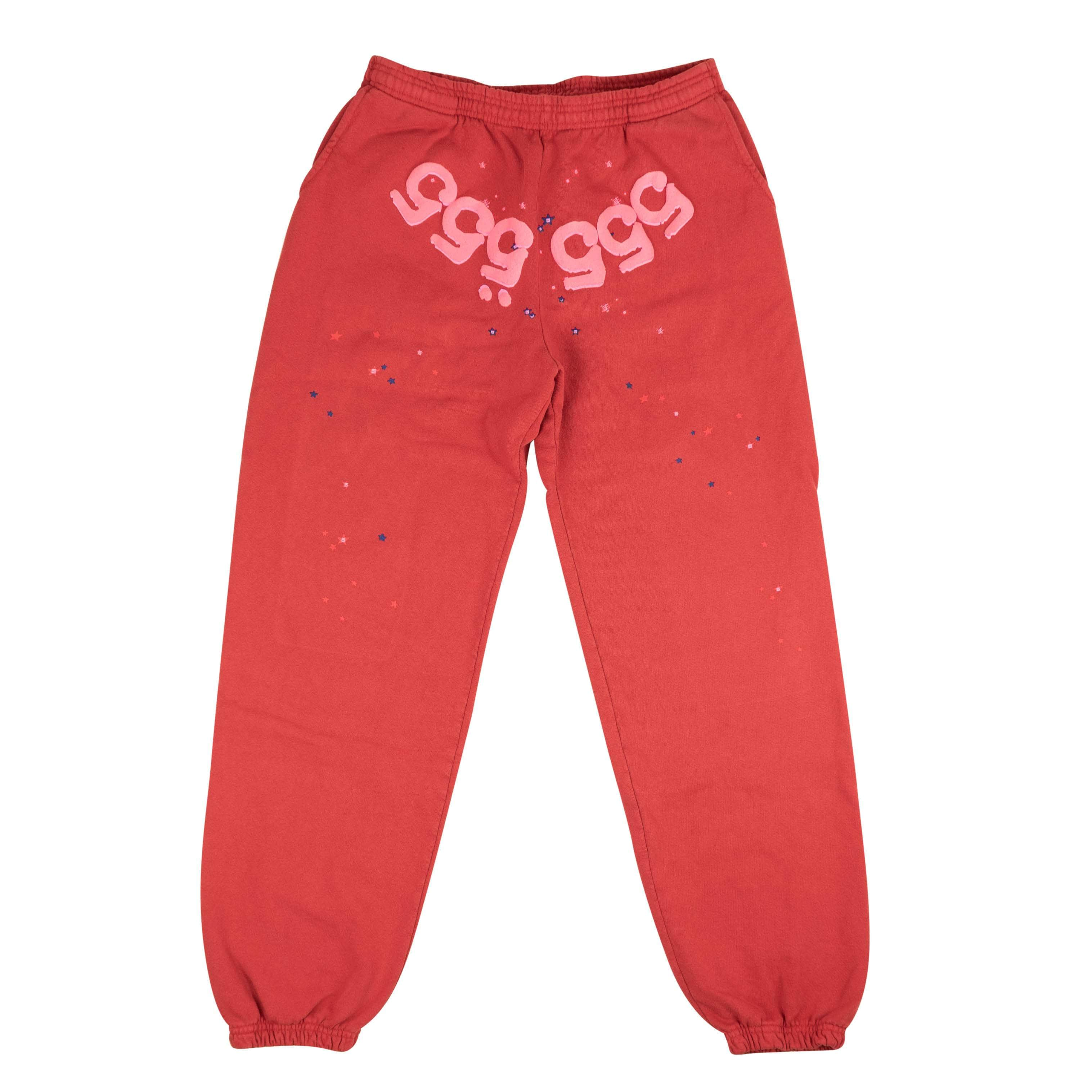 SP5DER 95-SP5-1007/L NEW SPIDER WORLDWIDE Red Number 555 Jogger Sweatpants Size L 95-SP5-1007/L