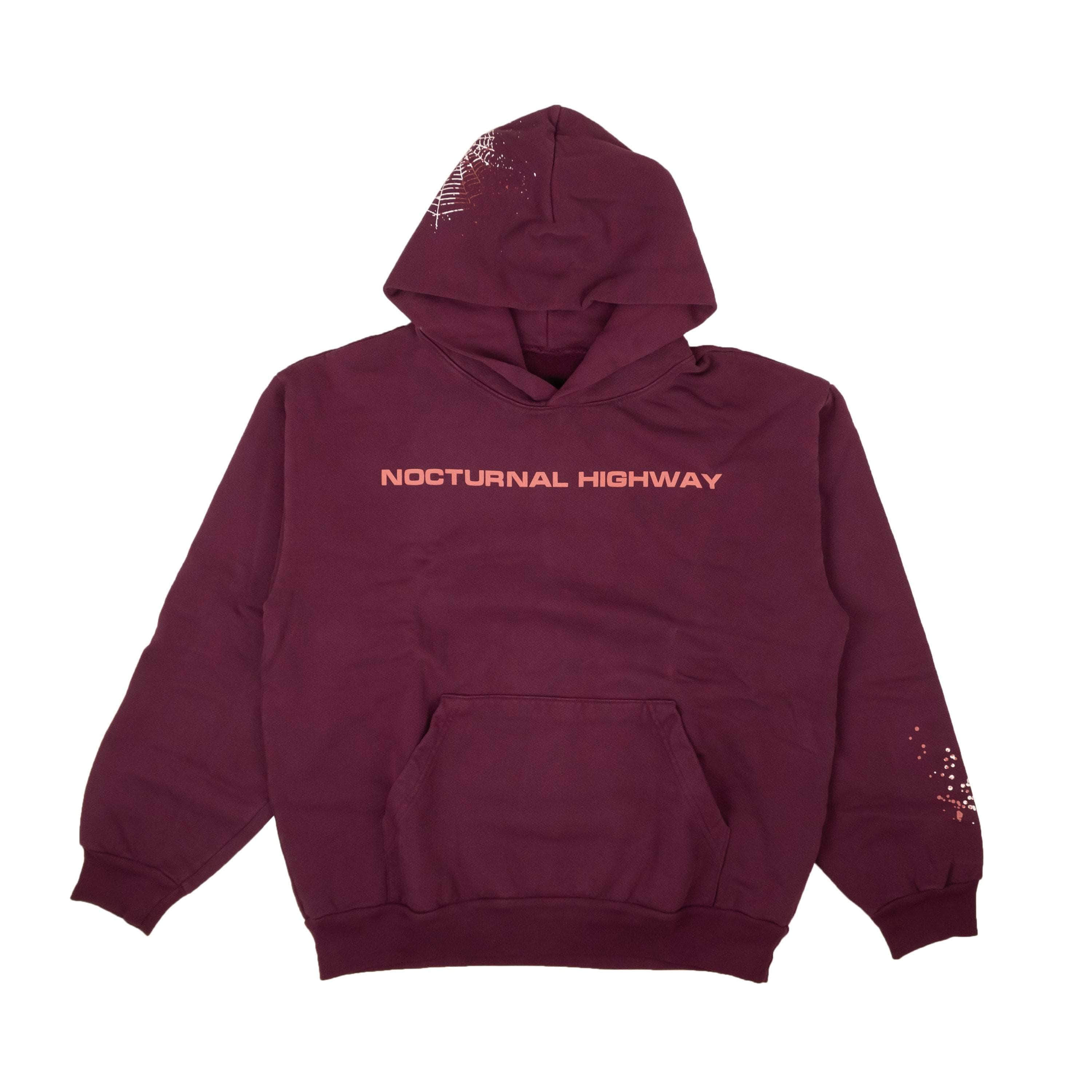 SP5DER SP5-XHDS-0009/L NWT SP5DER COTTON NOCTURNAL HIGHWAY GRAPHIC PURPLE HOODIE SIZE L $400 SP5-XHDS-0009/L