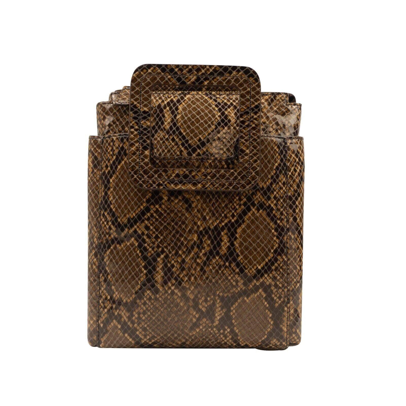 Staud channelenable-all, chicmi, couponcollection, gender-womens, main-handbags, MixedApparel, size-os, staud, under-250, womens-clutches-pouches OS Caramel Brown Snake Mini Shirley Bag 95-STD-3006/OS 95-STD-3006/OS