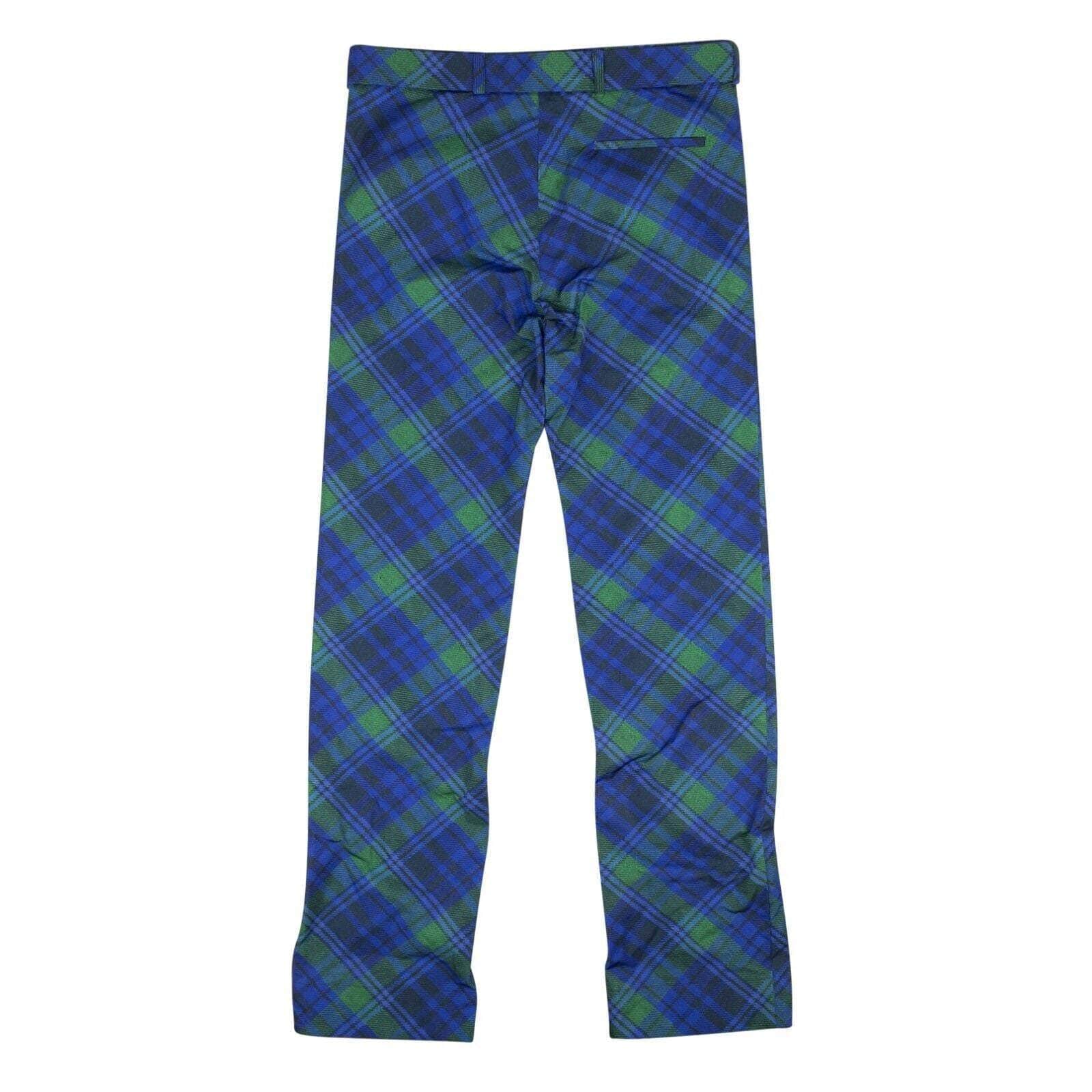 Stefan Cooke 500-750, channelenable-all, chicmi, couponcollection, gender-mens, main-clothing, mens-casual-pants, mens-shoes, MixedApparel, size-l, size-m, size-s, stefan-cooke Blue And Green Studded Tartan Print Trousers